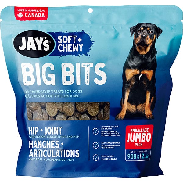 Jay's Soft & Chewy Big Bits Hip & Joint Dog Treats - Natural Joint Support for Dogs - Perfect for Senior Dogs & Active Pets - Great for Training & Daily Rewards