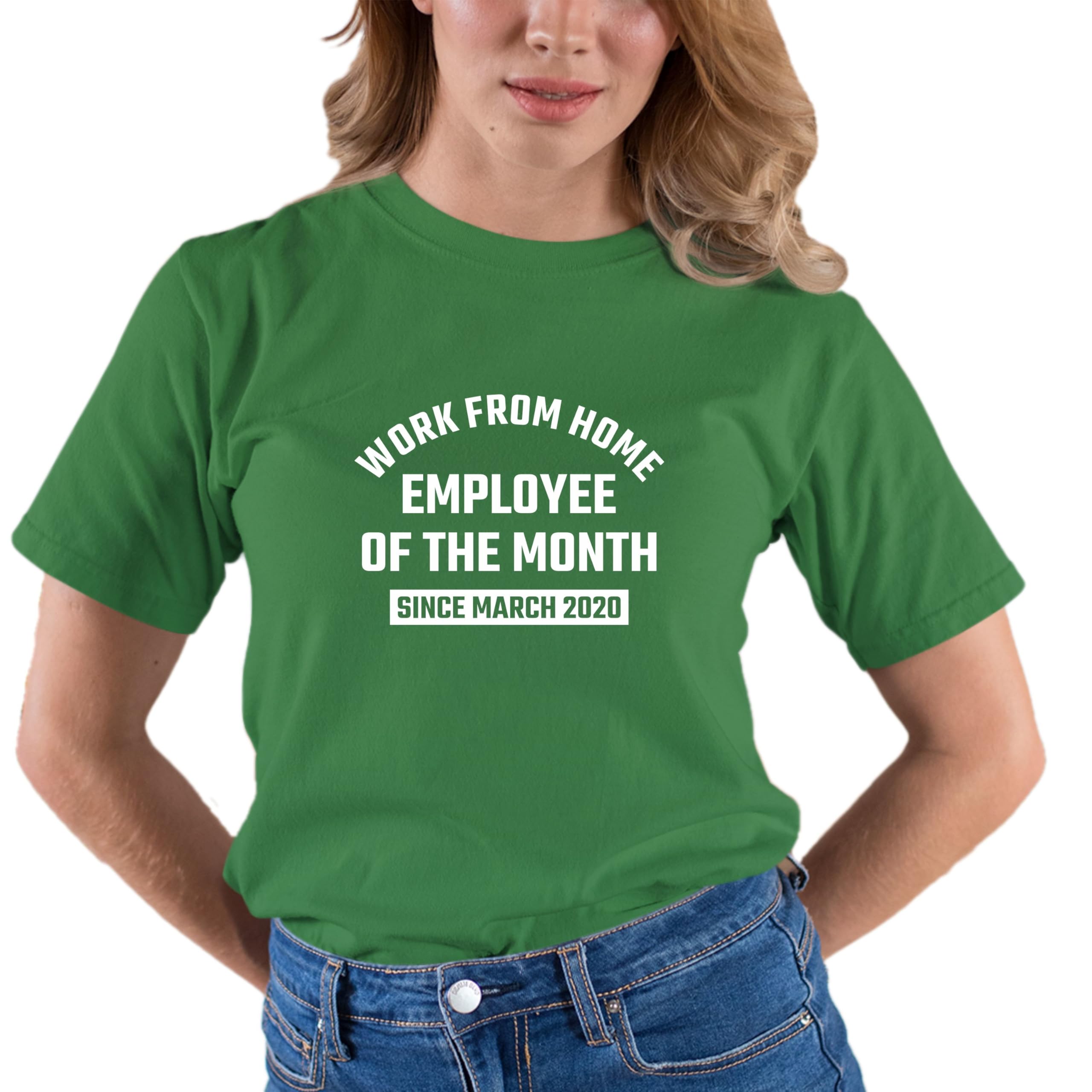 Funny Work From Home Employee of The Month T-Shirt - Since March 2020 - Comfortable Cotton Tee for Remote Workers, Virtual Meetings & Casual Wear