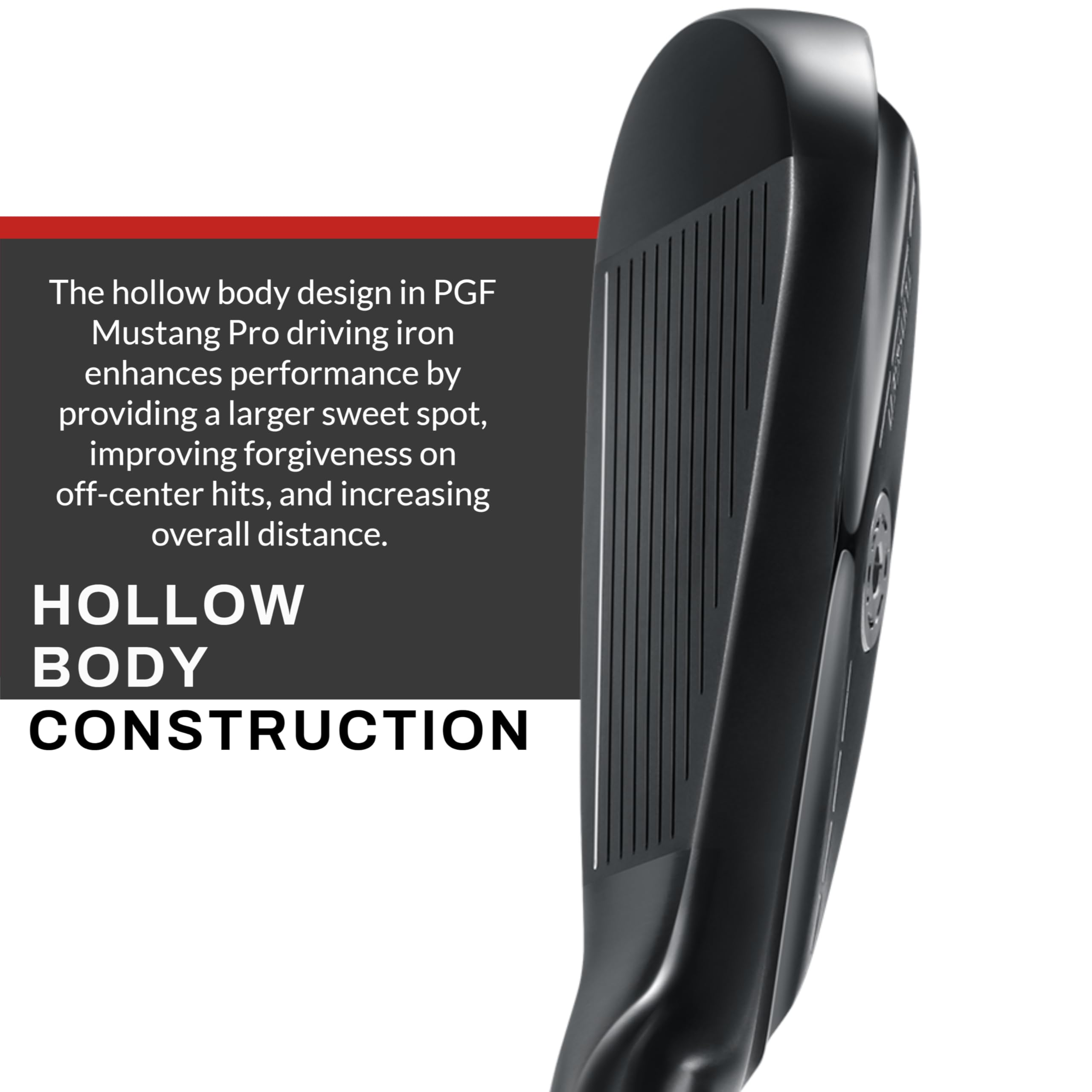 PGF Mustang Horsepower Pro Forged Utility Driving Iron - High Performance Golf Club for Precision Shots | Perfect for Fairway Play and Tough Lies