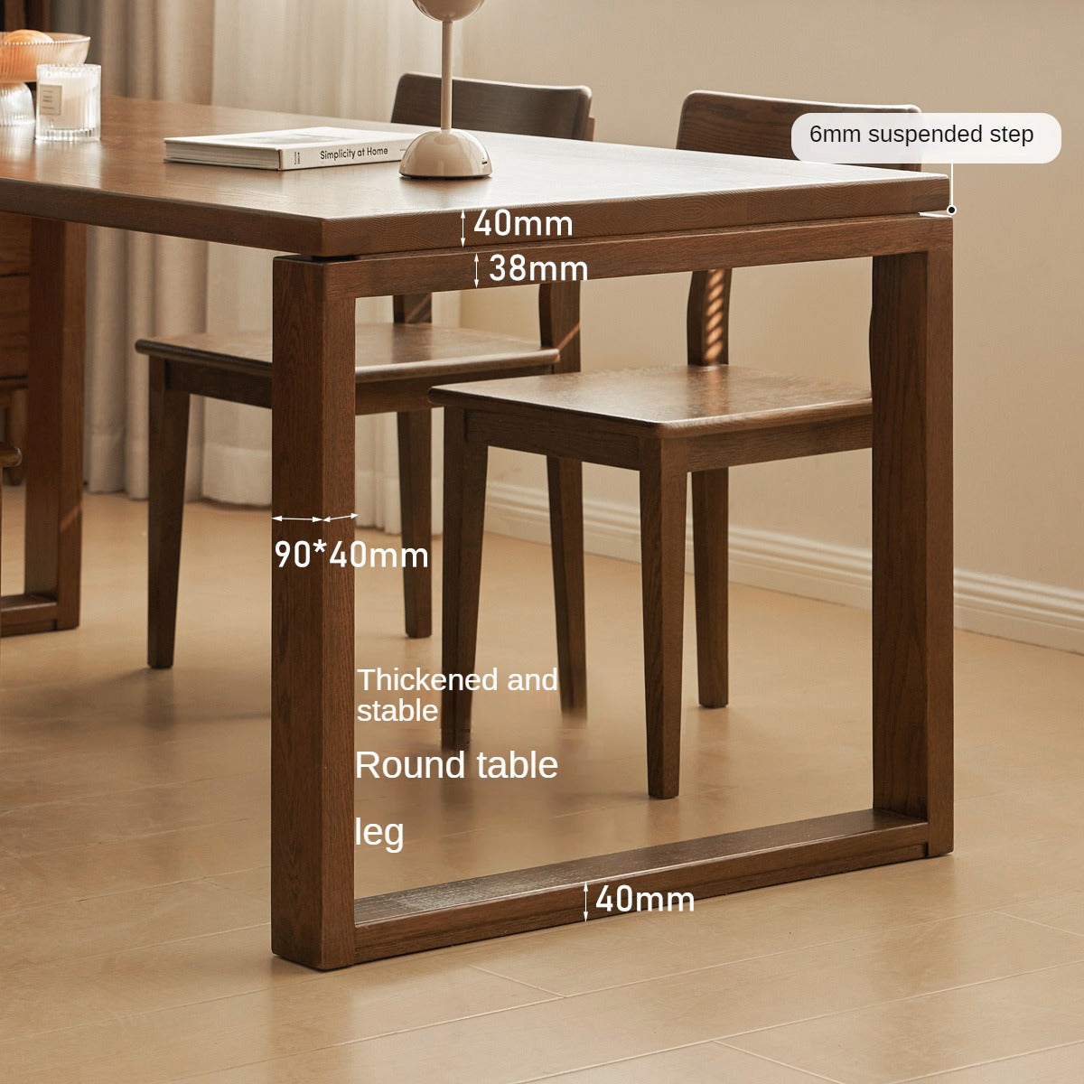 Solid Black Walnut and Oak Wood Long Dining Table - Perfect for Family Gatherings, Dinner Parties & Farmhouse Style Dining Rooms