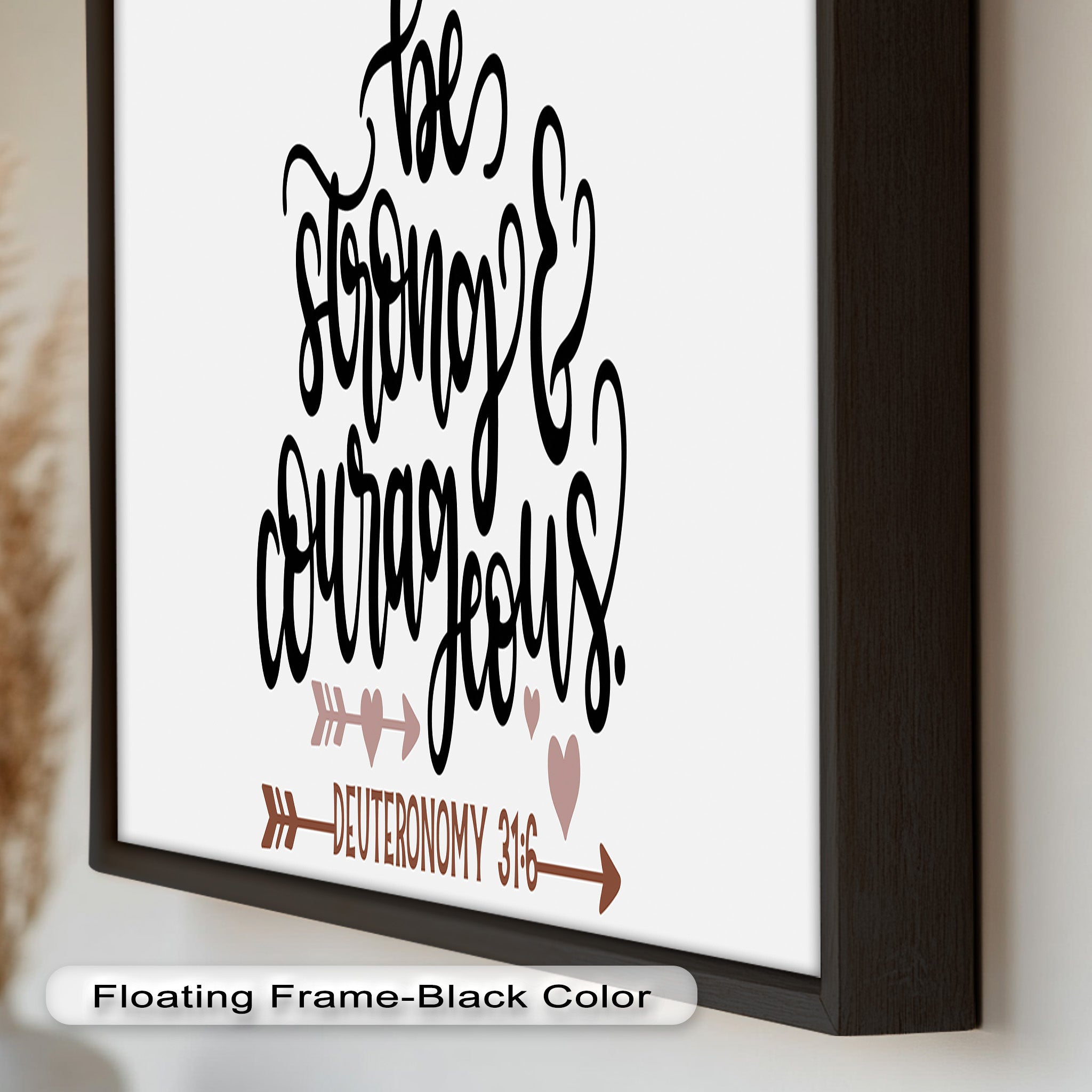 Be Strong & Courageous - Deuteronomy 31:6 Bible Verse Oil Painting - Inspirational Christian Wall Art for Home, Church & Office Decor