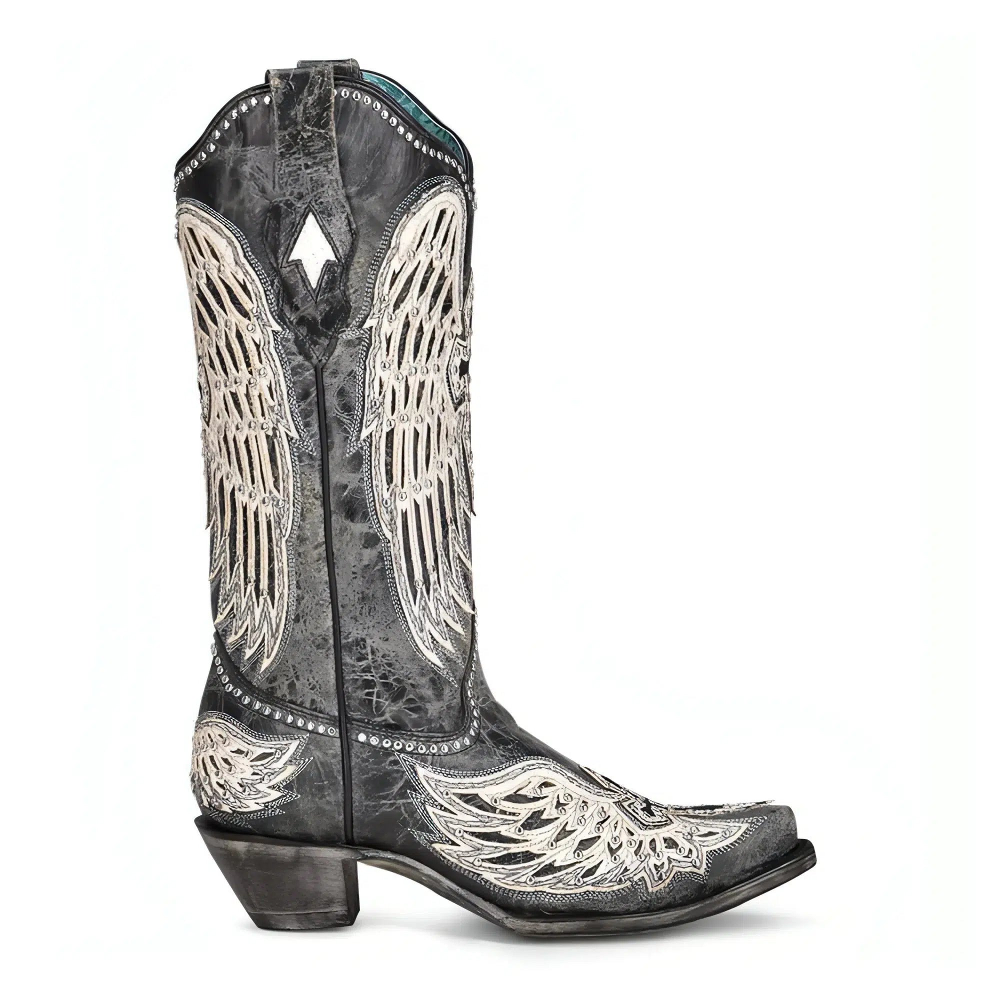 A4232 Women's Black Western Cowgirl Cowhide Leather Boots - Perfect for Rodeo, Country Dancing & Cowboy Boots Fashion