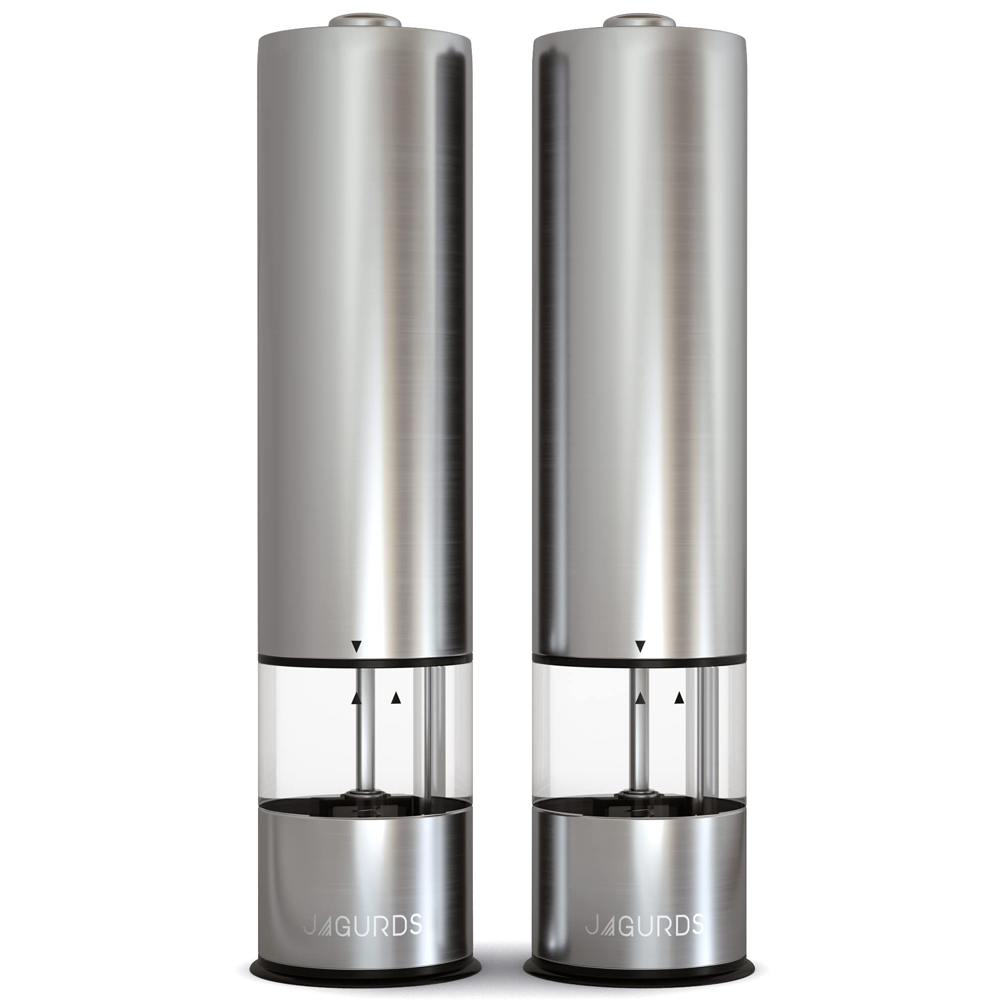Electric Salt and Pepper Grinder Set - Automatic, Rechargeable, One-Hand Operated Stainless Steel Spice Mill with LED Light - Adjustable Coarseness for Freshly Ground Pepper & Sea Salt - Perfect for Kitchen, Dining Table & Outdoor BBQ