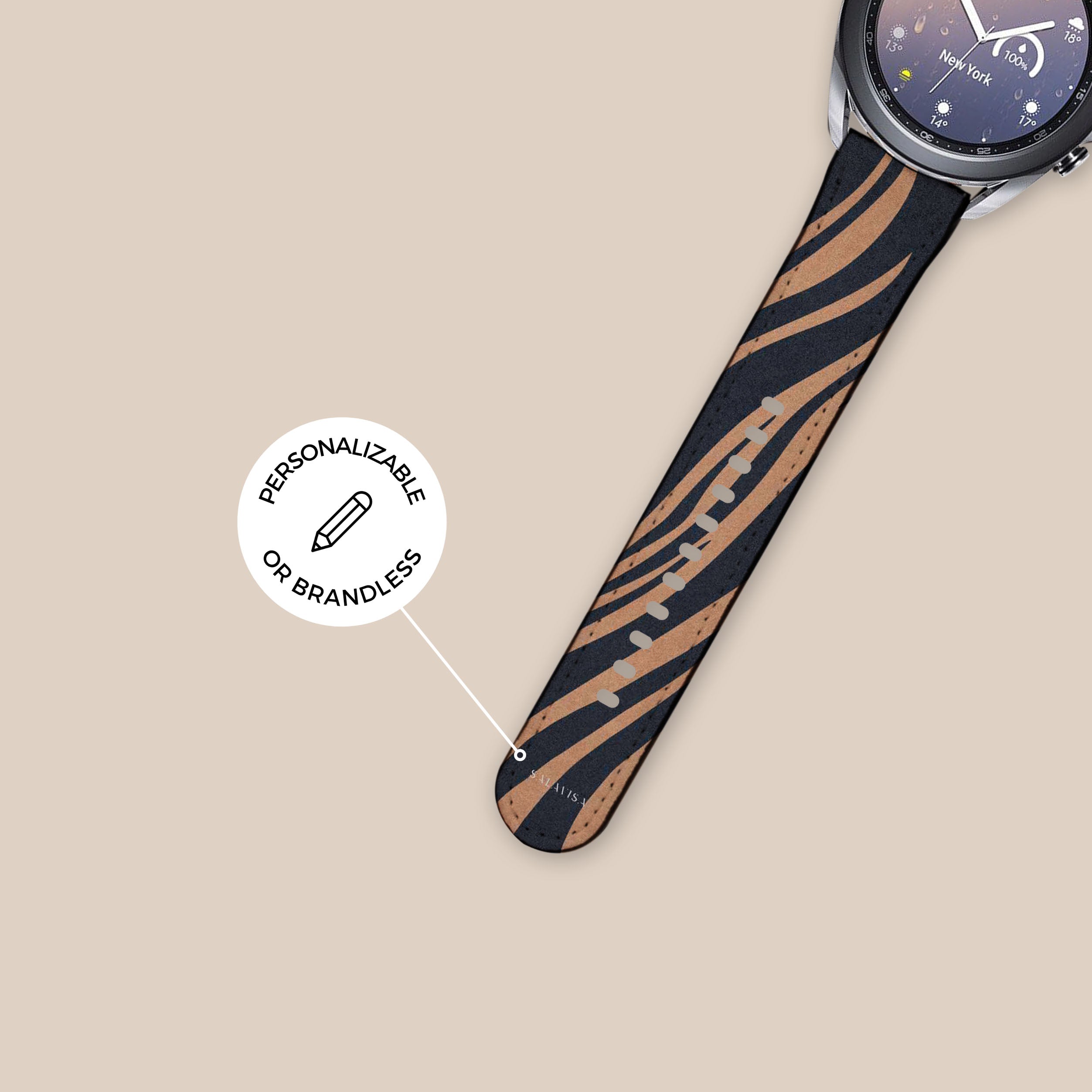 Premium Copper Zebra Galaxy Watch Band - Stylish & Durable Replacement Strap for Samsung Galaxy Watch - Perfect for Workouts, Office & Everyday Wear
