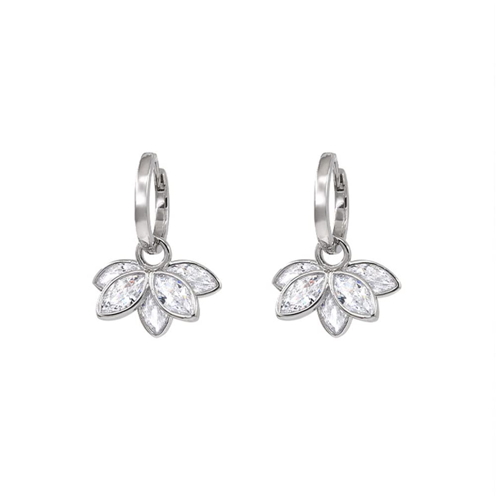 Hypoallergenic Zircon Leaf Drop Dangle Earrings for Women - Trendy Fashion Jewelry Gift for Her, Perfect for Parties, Weddings & Everyday Wear