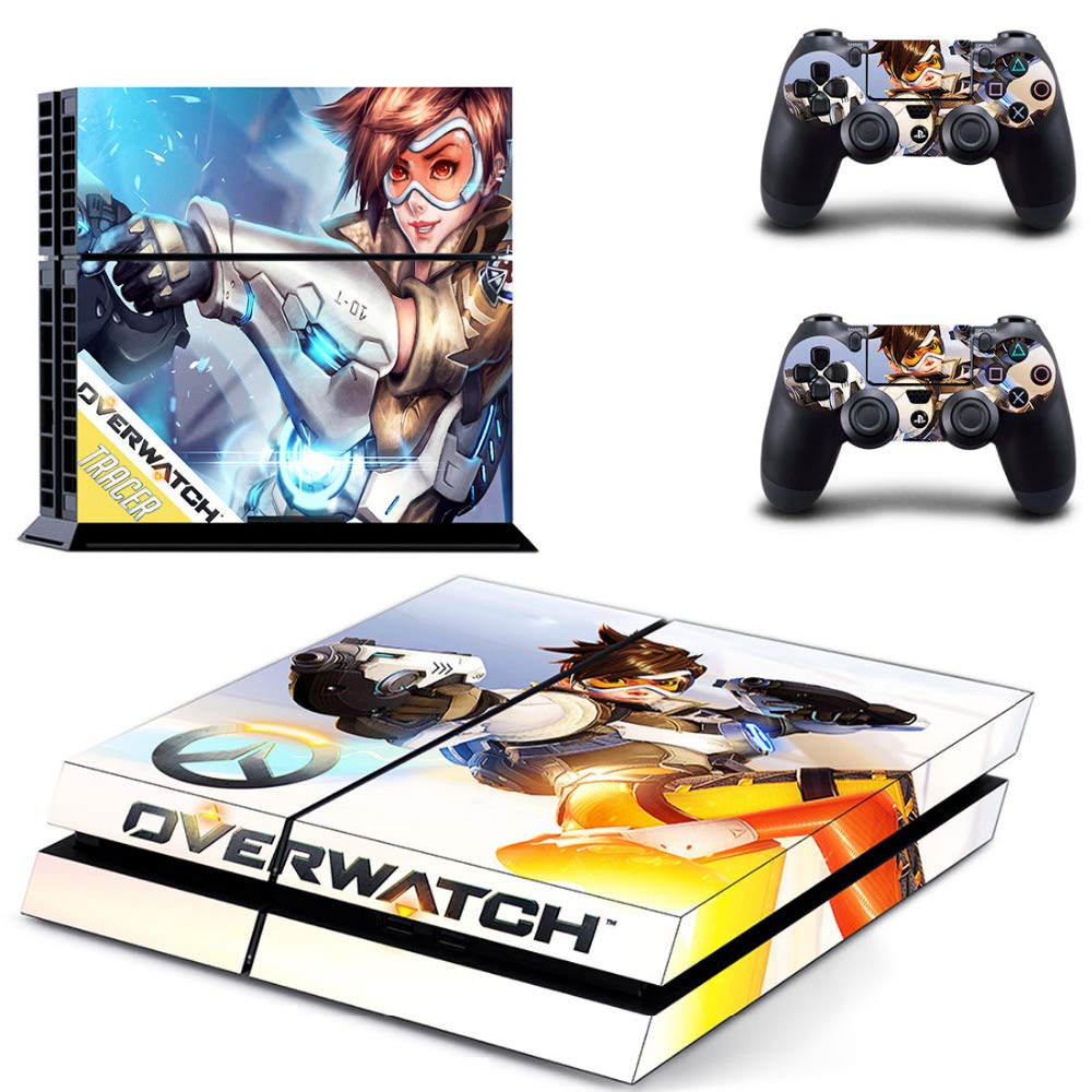 Custom PS4 Pro & Slim Skin Sticker Decal - Overwatch Themed Vinyl Wrap for Sony PlayStation 4 Console & 2 Controllers - Protective & Stylish Gaming Accessory for Gamers & Collectors