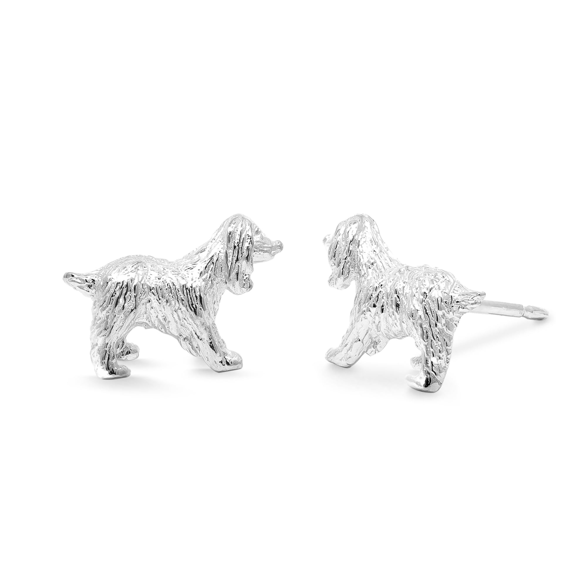 Sterling Silver Springer Spaniel Stud Earrings for Dog Lovers