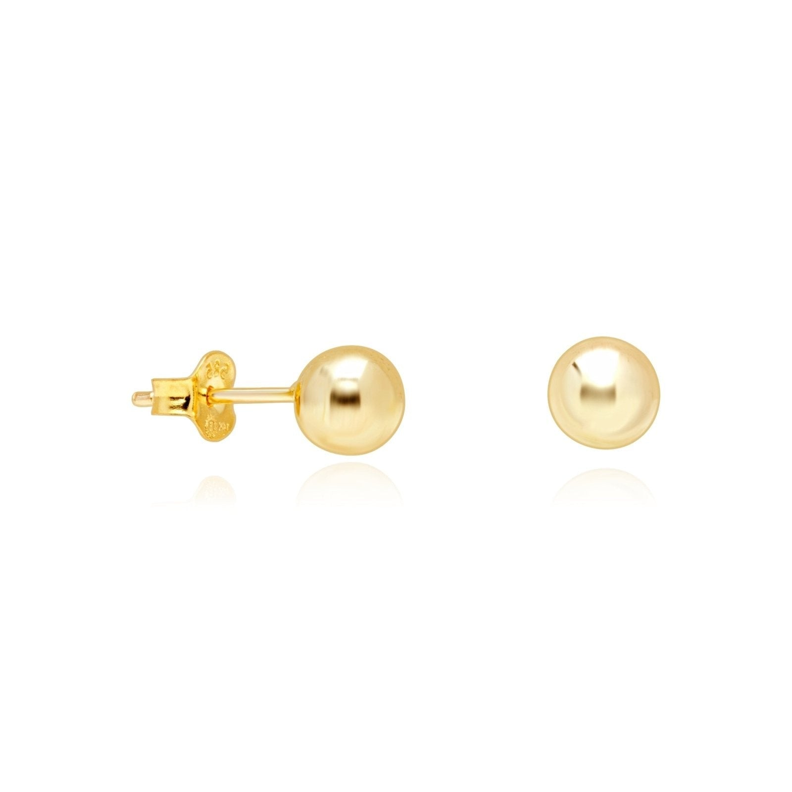 14K Solid Gold Ball Earrings for Women - Hypoallergenic Yellow Gold Stud Earrings - Perfect for Everyday Wear, Gifts & Special Occasions