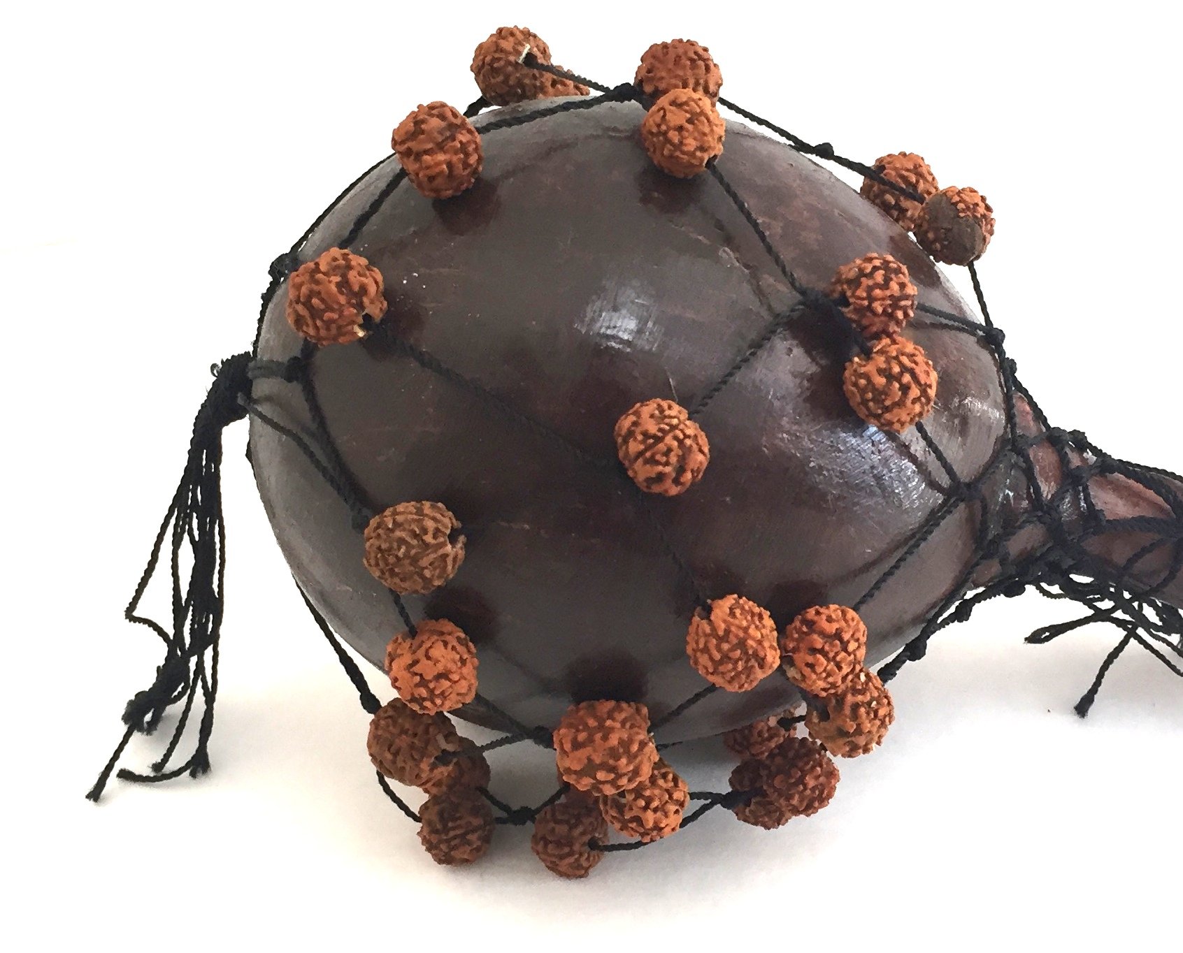 Premium Coconut Wood Maraca Shaker with Sacred Beads - Handcrafted Percussion Instrument for Authentic Latin Sound | Perfect for Music Class, Band Practice & Cultural Performances