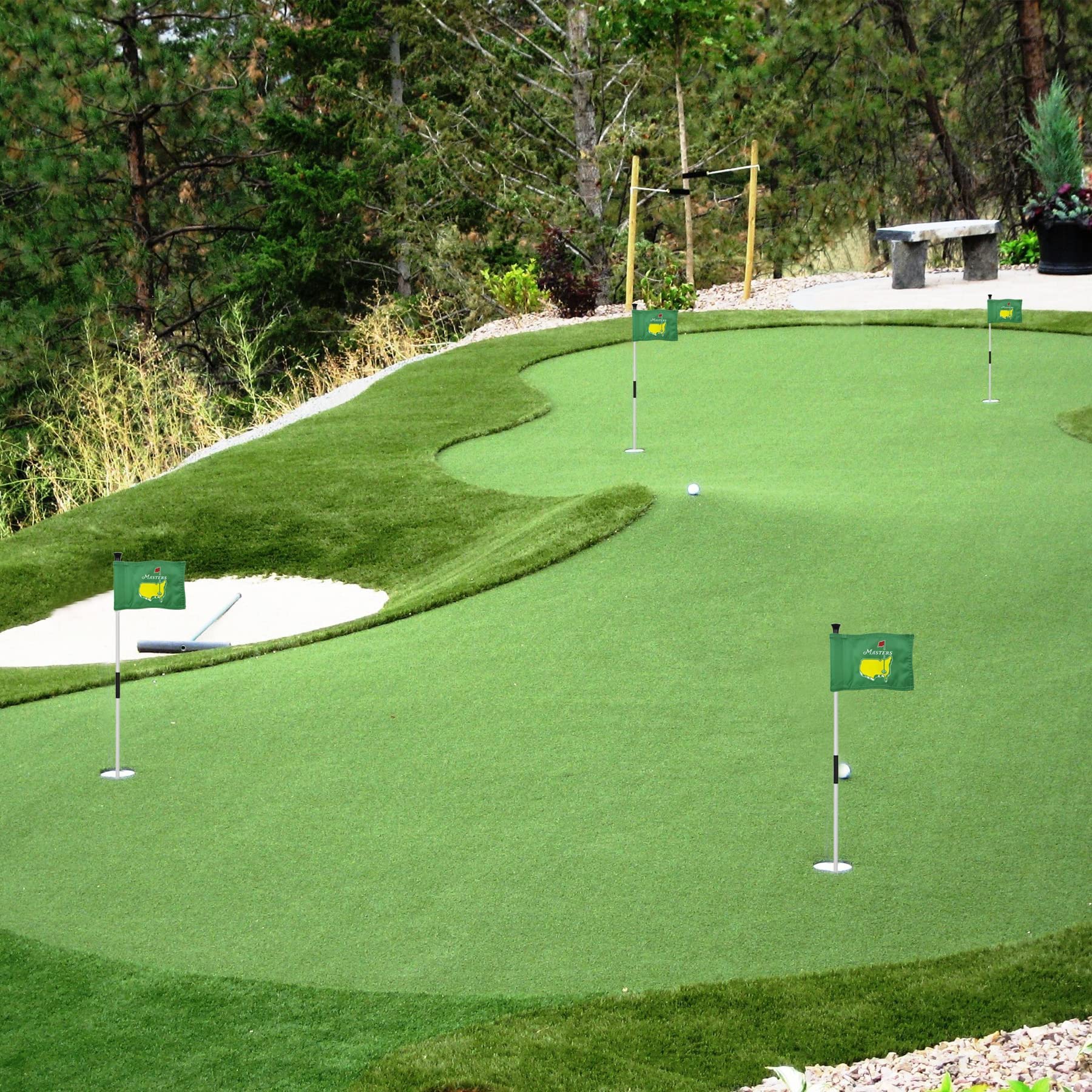 PGA Regulation Golf Flag Mini - Double-Sided Augusta National Flags with Durable 420D Nylon & Double-Sewn Design - 8