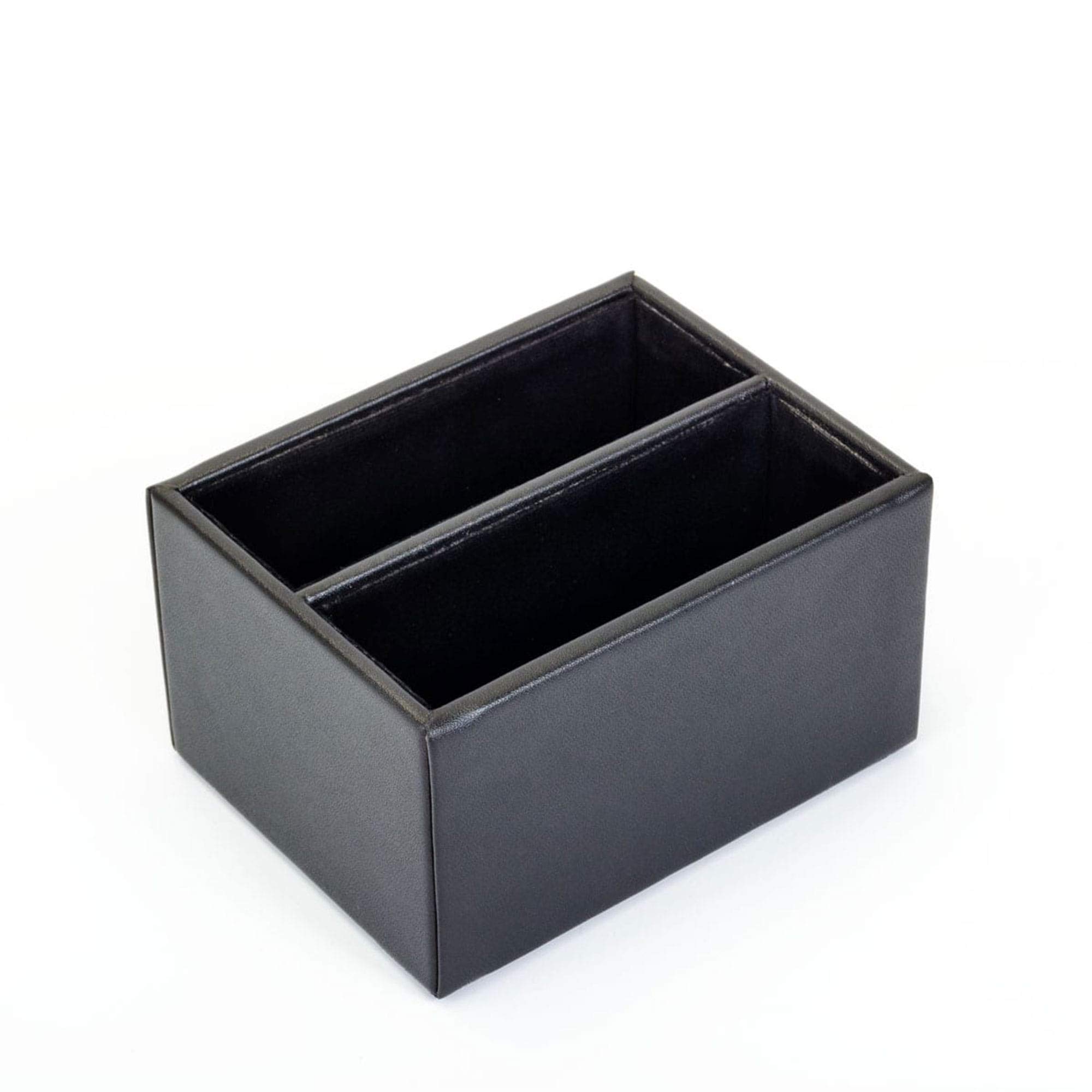 Premium Dacasso Black Leather 10-Piece Square Coaster Set with Elegant Holder - Perfect for Home, Office, Bar, and Dining Table Protection