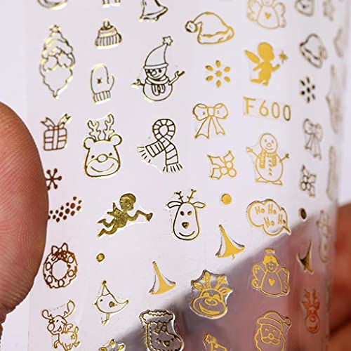 Christmas Nail Stickers - Reindeer & Snowflake Holiday Nail Art Decals for Christmas Tree Decorations | Perfect for Holiday Parties, Gift Wrapping & Festive Nail Designs