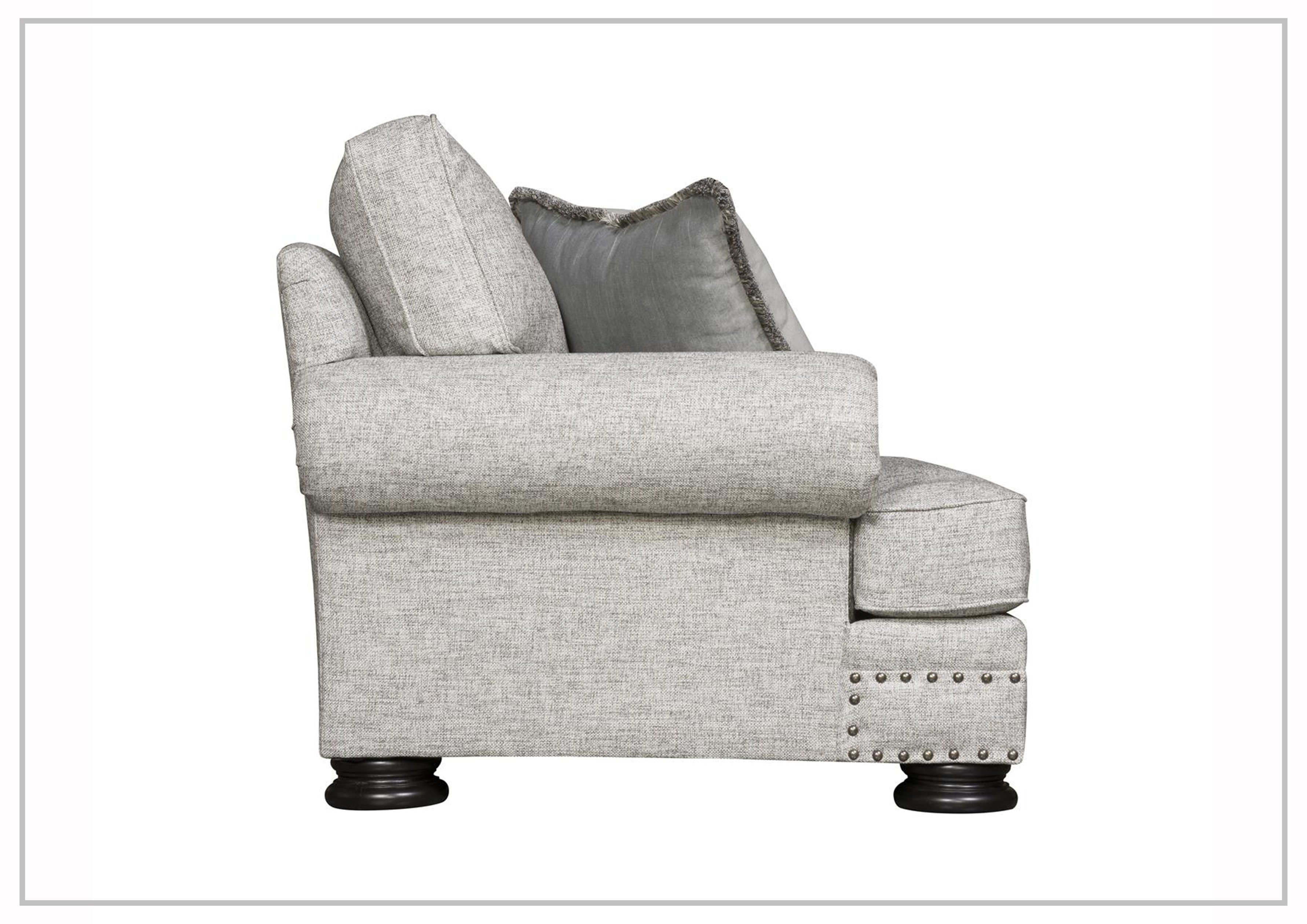 Bernhardt Foster Fabric Loveseat with Rolled Arms - Comfortable Small Sofa for Living Room, Bedroom, or Office Space