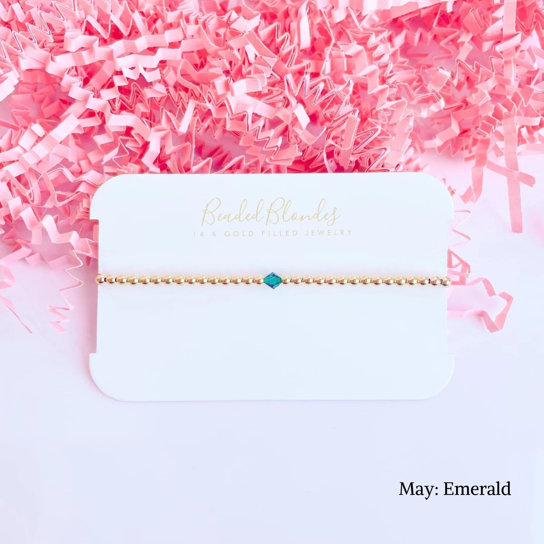 Birthstone Swarovski Crystal Bracelet for Women - Personalized Beaded Blonde Jewelry Gift for Birthday, Anniversary & Special Occasions