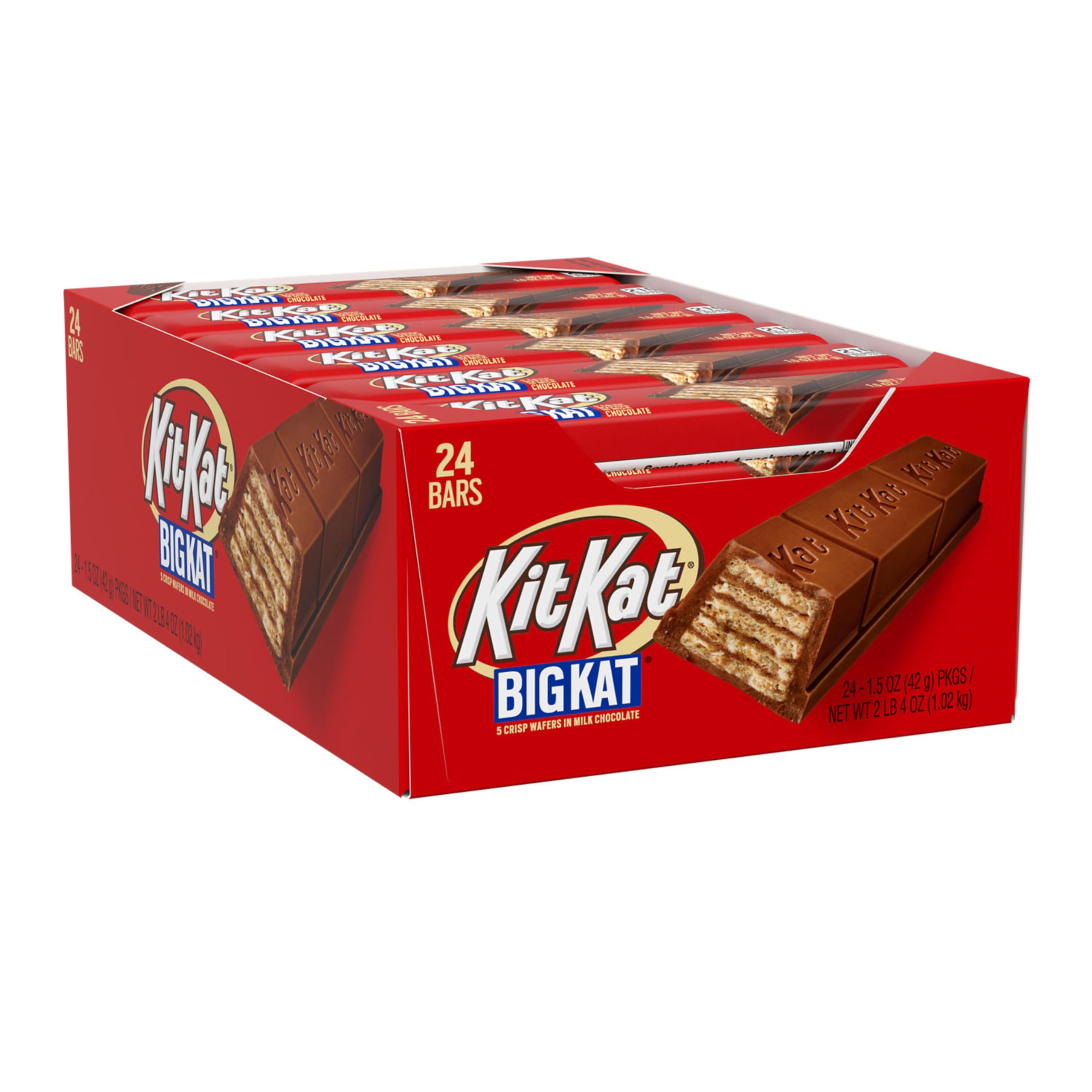 KIT KAT BIG KAT Milk Chocolate Wafer Candy Bars - Bulk 24 Pack (1.5 oz Each) | Perfect for Office Snacks, Party Favors & Halloween Treats