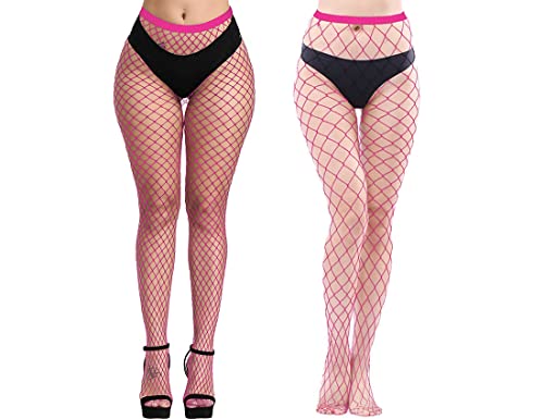 Rose Red Fishnet Tights L+xl