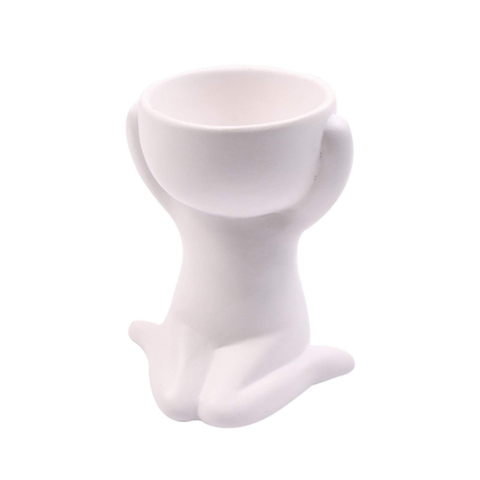 Creative Humanoid Ceramic Flower Pot - Succulent Plant Vase for Home, Office & Garden Decor - Handmade Ceramic Crafts for Desktop, Shelf & Windowsill Display (Color: CW) - Perfect for Indoor Plants, Mini Gardens & Gift Ideas