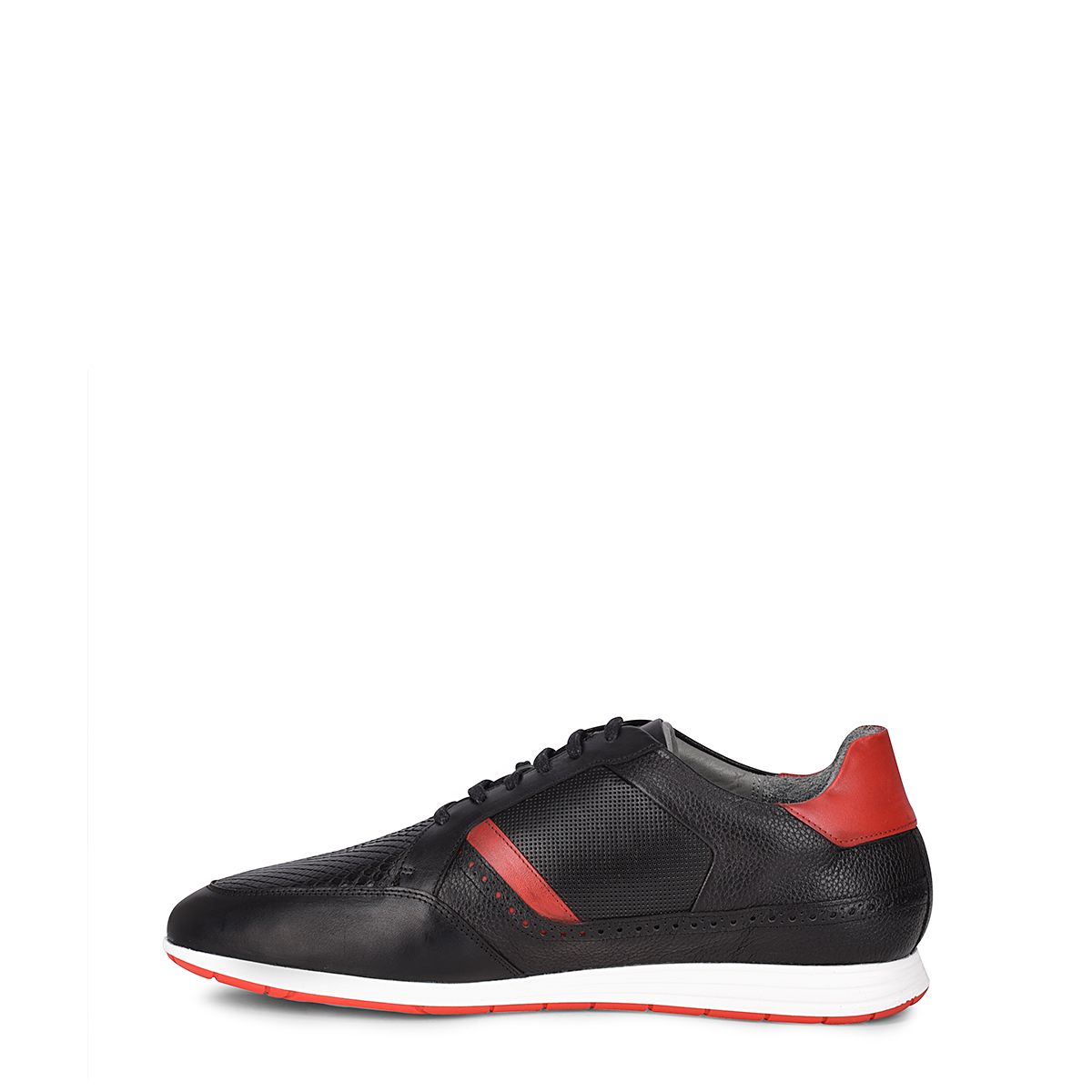 Cuadra Black Casual Fashion Python Quilted Sneakers for Men - Stylish & Comfortable Walking Shoes for Daily Wear, Work & Travel