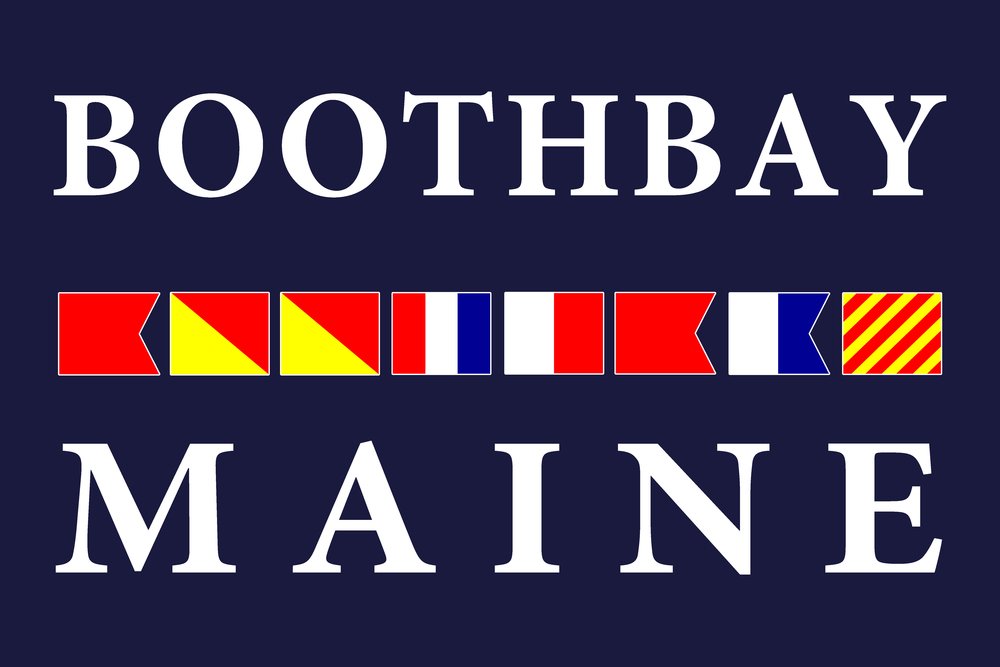 Nautical Flags Boothbay Maine - 24x36 Gallery Quality Metal Art, Aluminum Wall Decor for Coastal, Beach House & Nautical Theme Rooms
