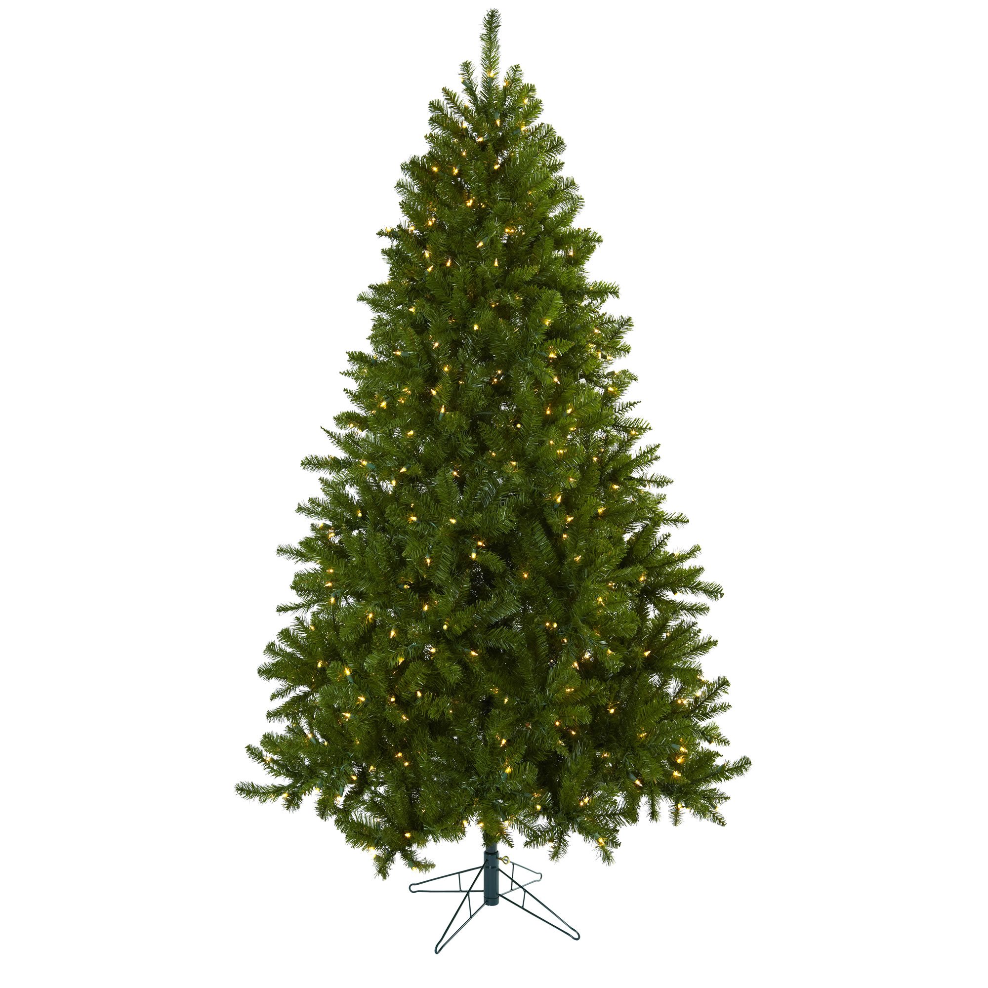 Nearly Natural 5374 7.5-Foot Pre-Lit Artificial Christmas Tree with Clear Lights - Realistic Green Pine for Holiday Home Decor, Living Room, Office & Party Decoration
