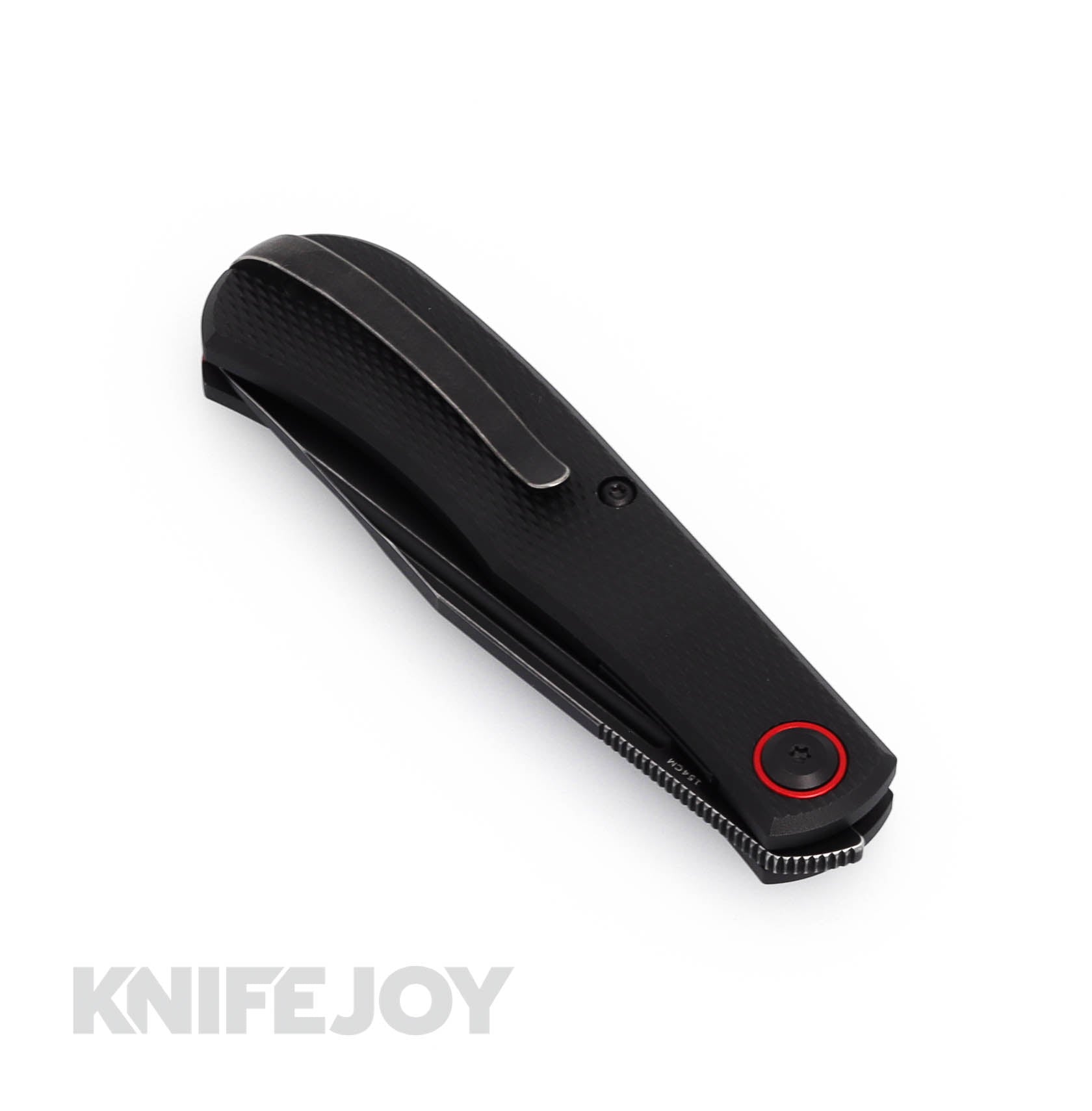 Daedalus Knife Co. The Lab Model Front Flipper - Blackwash Blade & Black Aluminum Handles - EDC Pocket Knife for Outdoor, Camping, and Everyday Carry