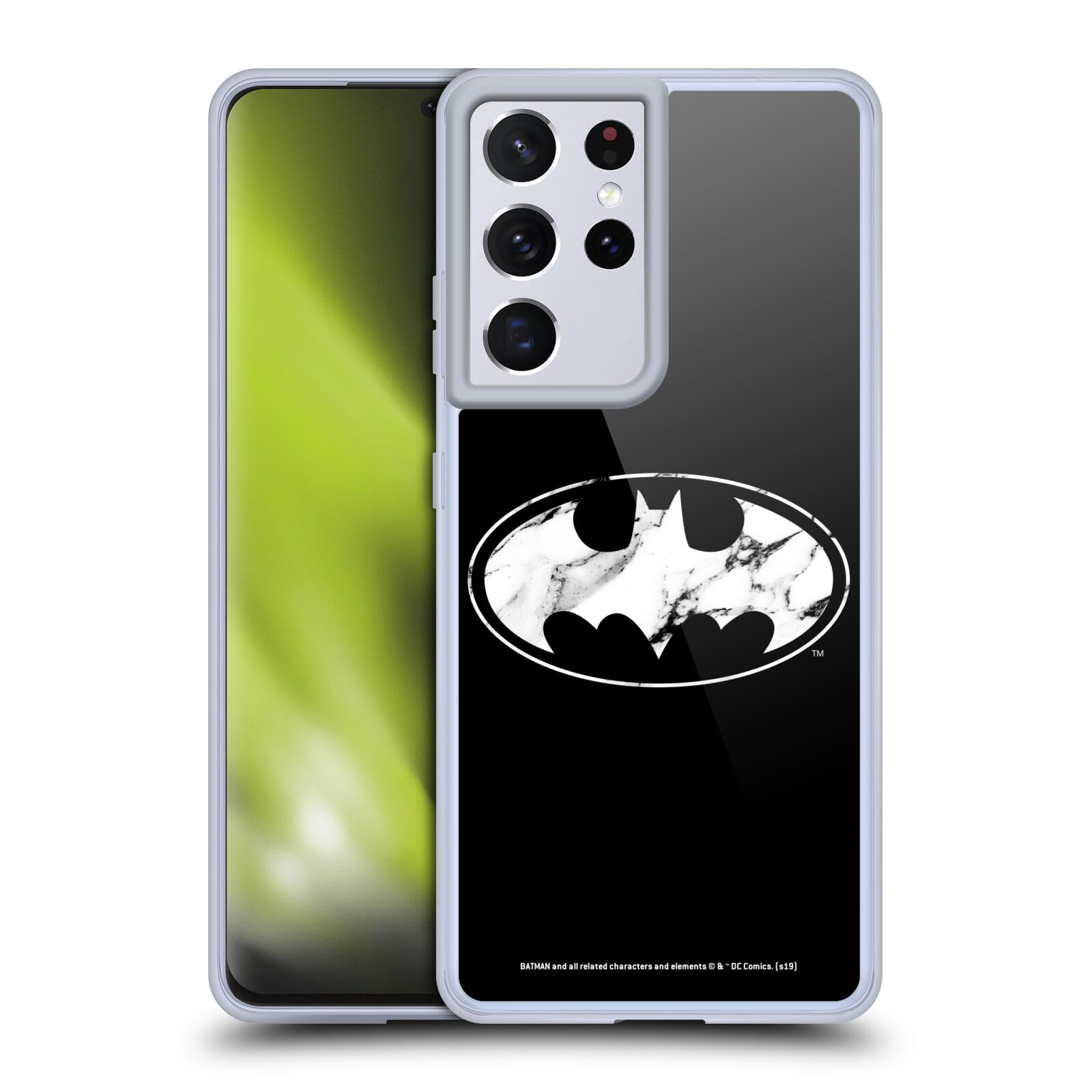 Head Case Designs Officially Licensed Batman DC Comics Marble Logos Soft Gel Case for Samsung Galaxy S21 Ultra 5G - Protective & Stylish Phone Cover for Everyday Use