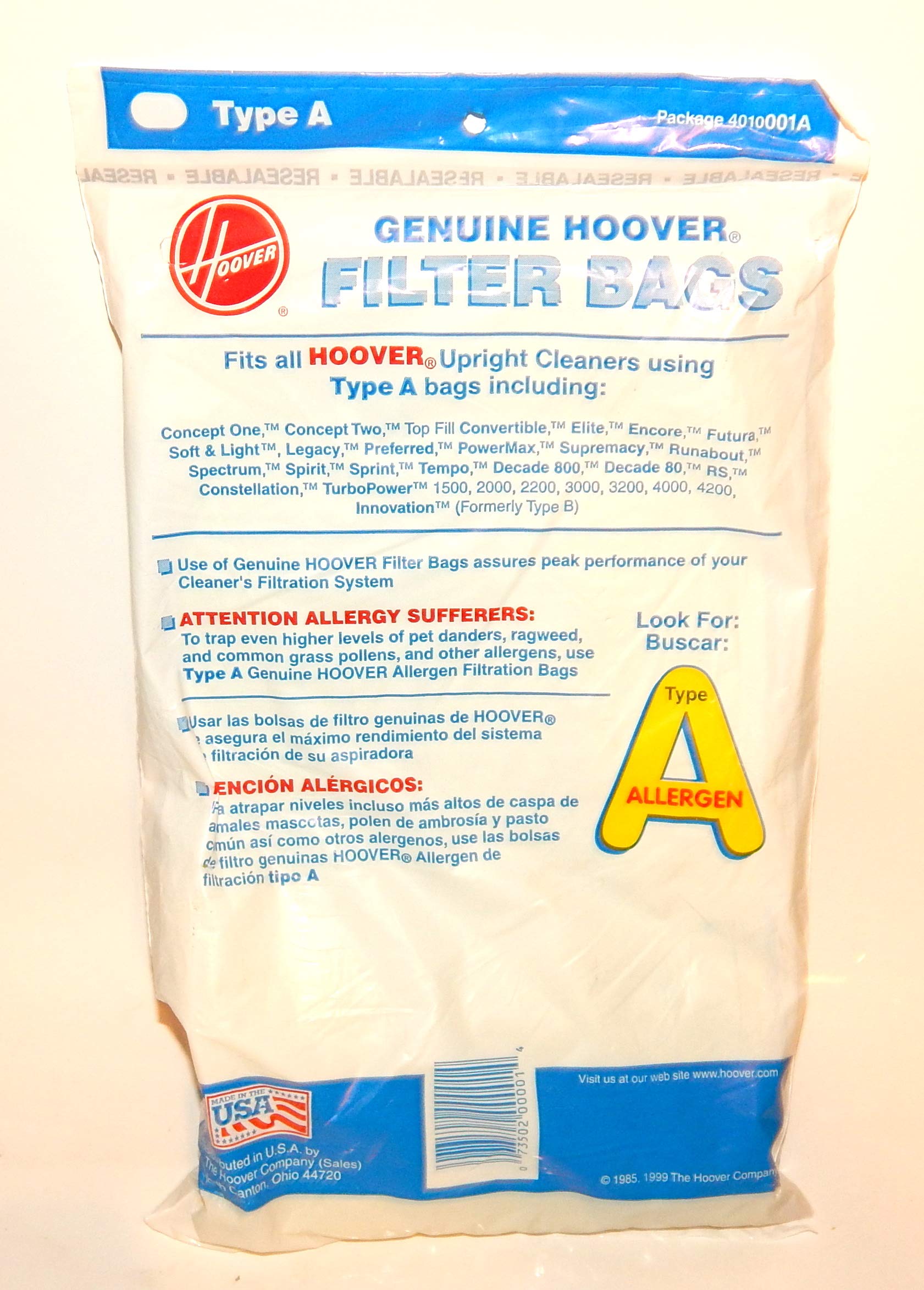 Hoover Vacuum Cleaner Bags - Genuine Replacement Bags for Hoover Vacuums | Perfect for Home Cleaning, Pet Hair Removal & Allergen Reduction
