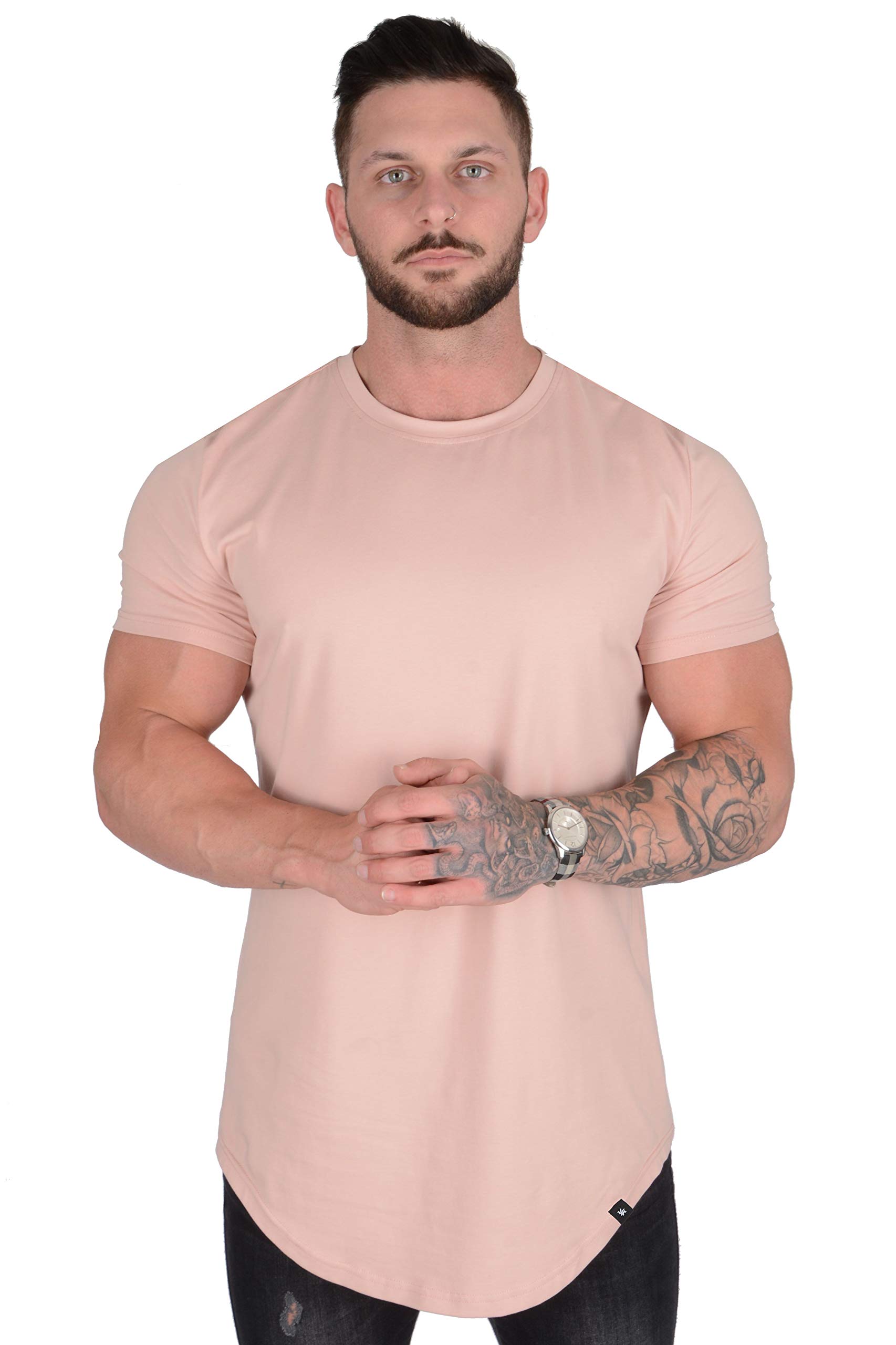 YoungLA Men's Slim Fit Long Drop Cut T-Shirt - Workout Gym Shirt for Men - Moisture Wicking Performance Tee for Training & Fitness | Perfect for Gym, Running & Casual Wear
