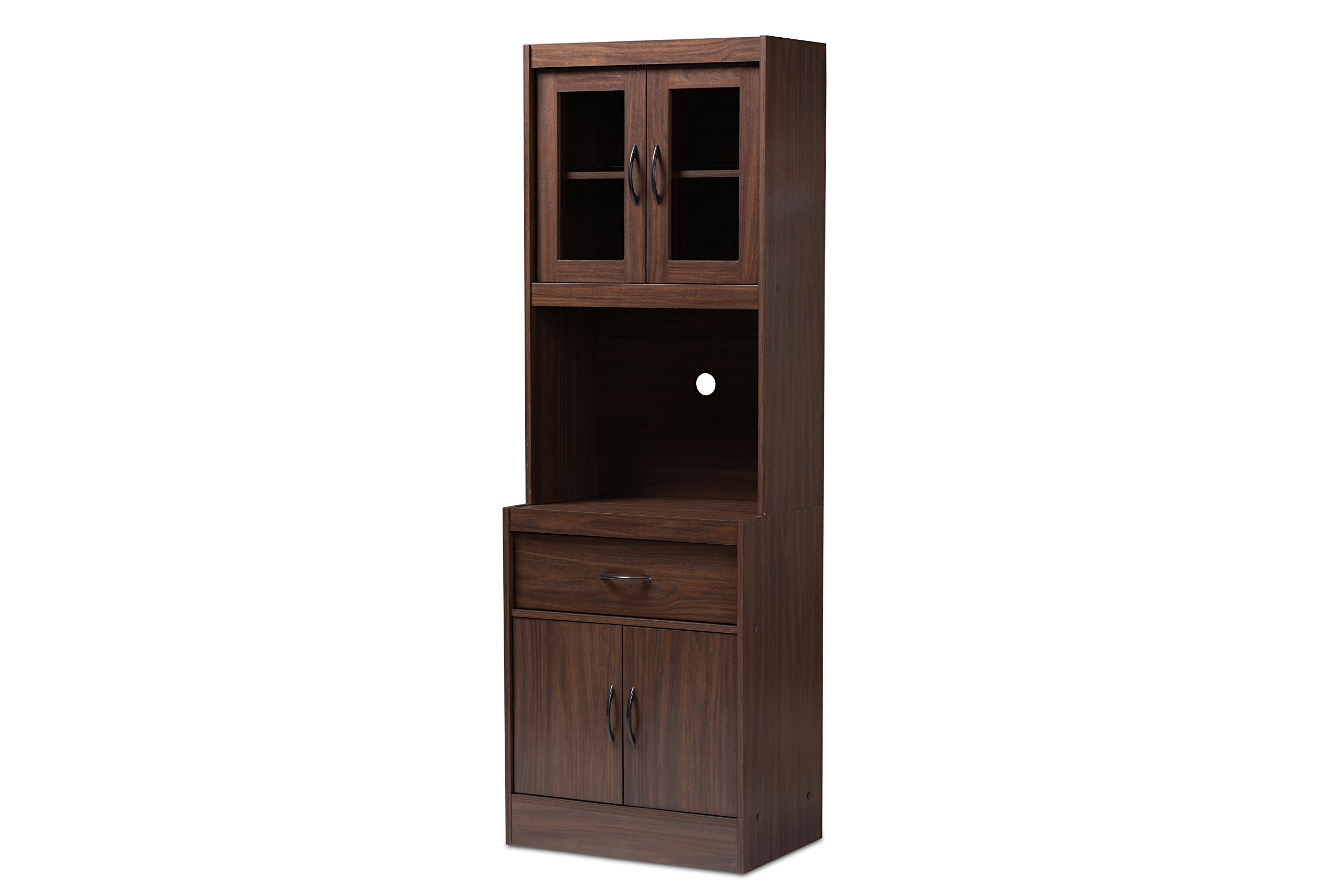 Baxton Studio Walnut Brown Kitchen Cabinet - Modern Storage Solution for Small Kitchens & Apartments