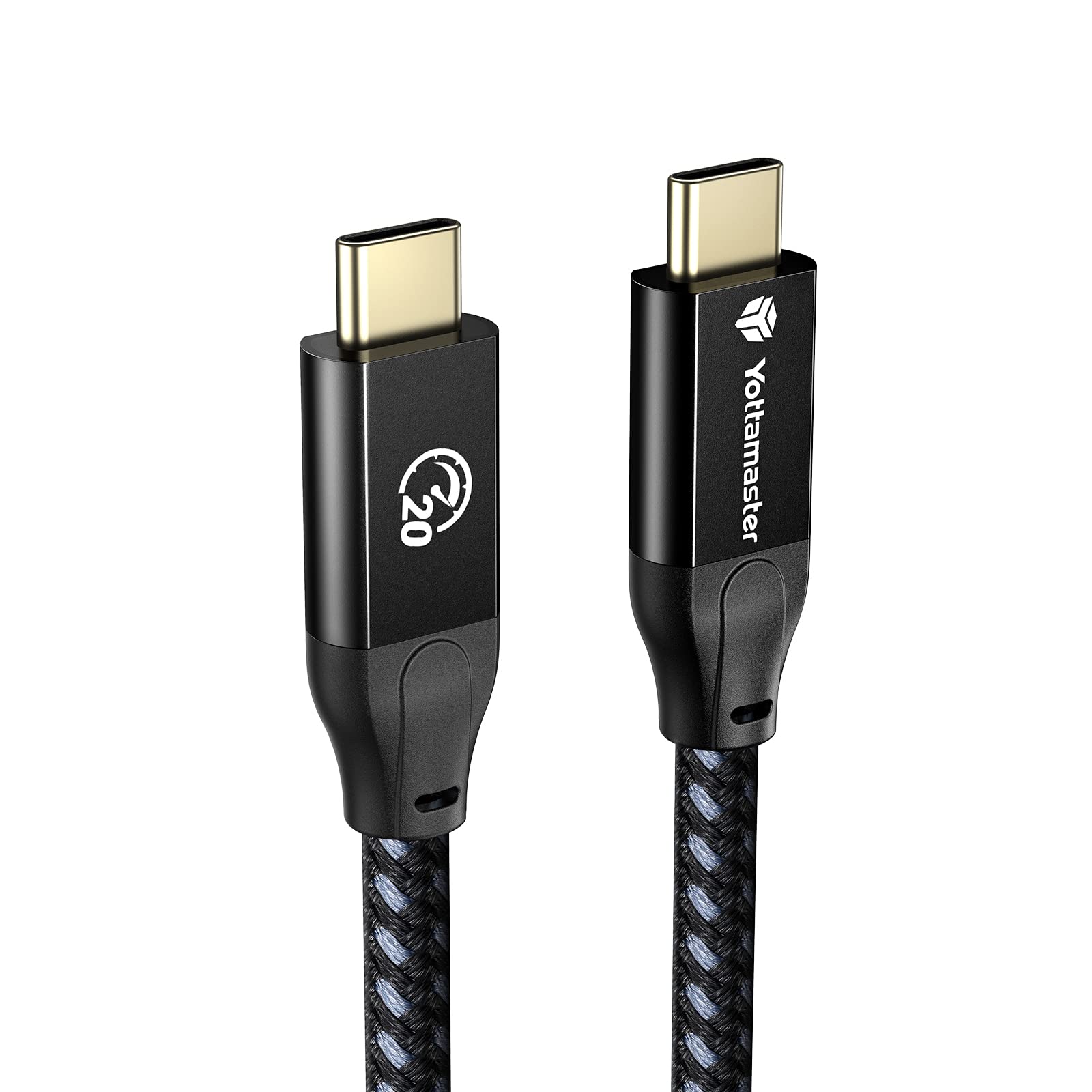 Yottamaster USB C to USB C Cable 3.3ft - 20Gbps High Speed, 100W Fast Charging, Braided Nylon, E-Marker Chip, 4K@60Hz Video - Compatible with MacBook Pro, iPhone 15, iPad Pro, Nintendo Switch & More - Perfect for Home Office, Gaming & Travel Charging