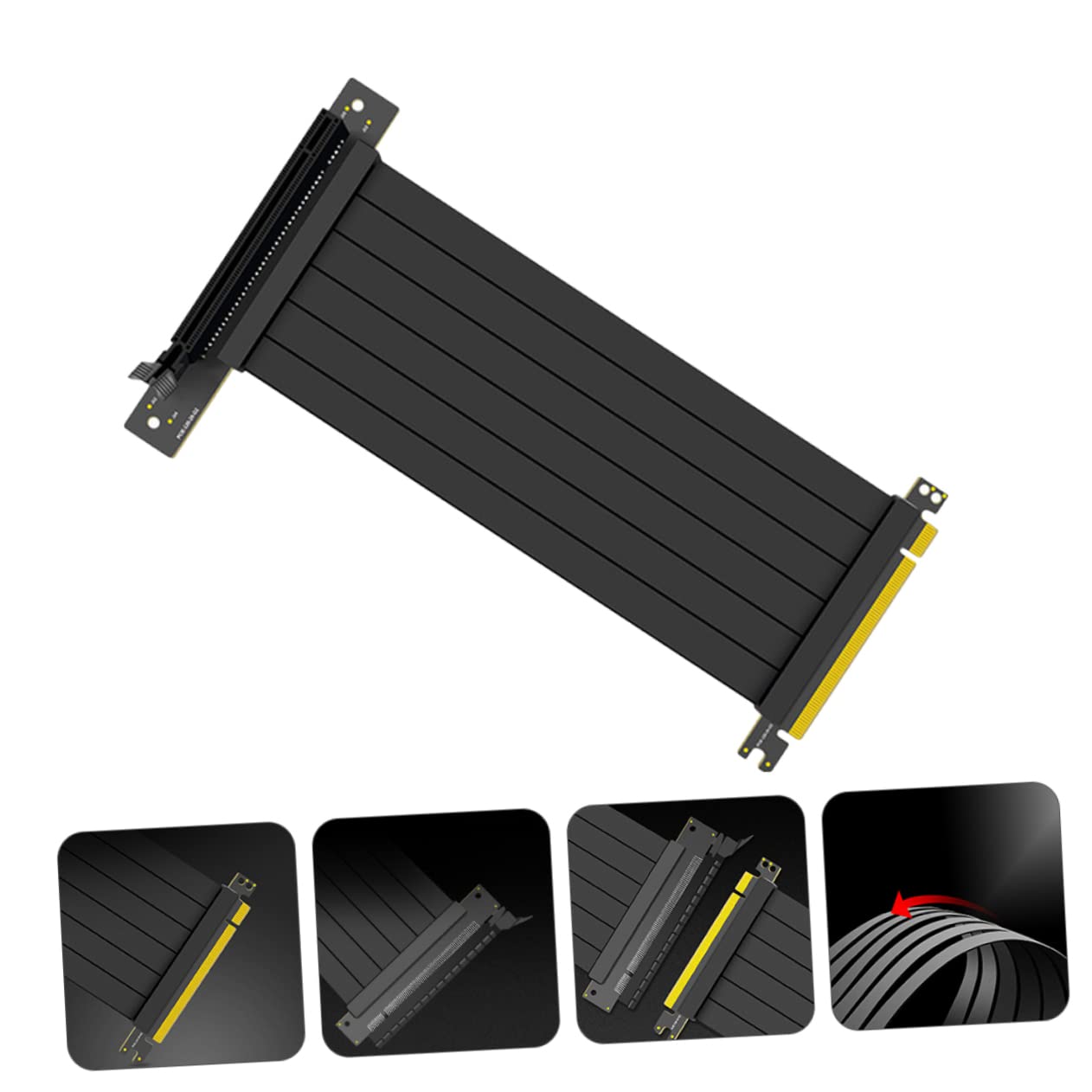 Jojofuny 6-Pack 90 Degree PCIe Riser Cable - 6-Piece GPU Extension Cord with Copper Core for Enhanced PC Performance | Ideal for Cryptocurrency Mining, Gaming Rigs, and Custom Computer Builds