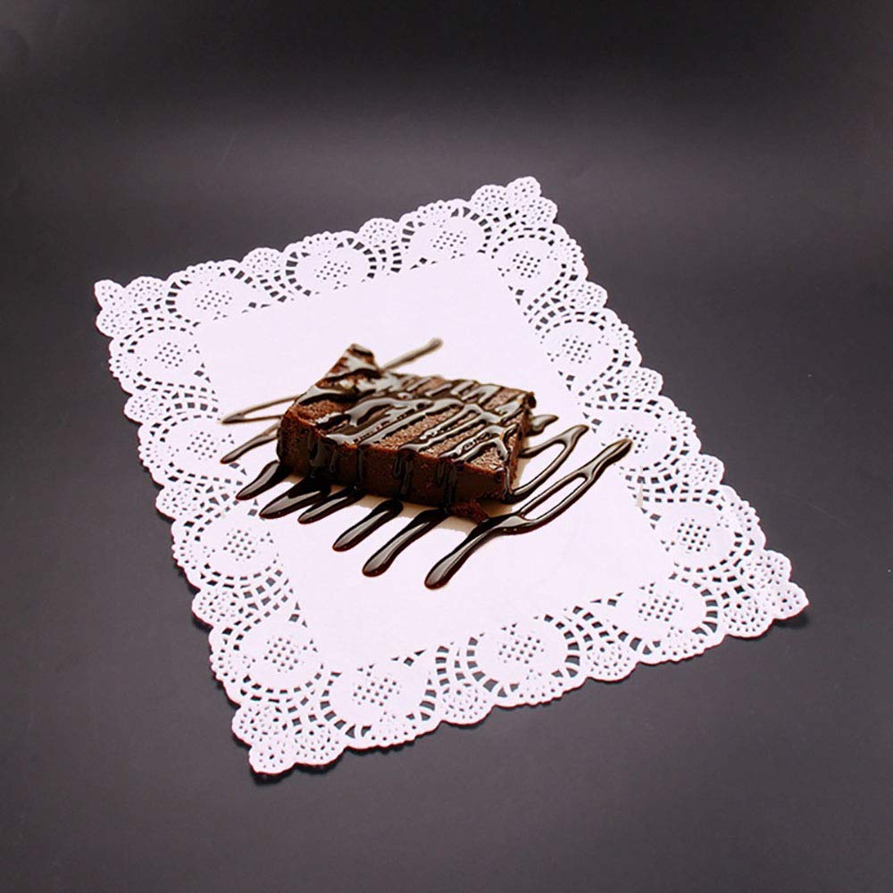 Premium White Lace Paper Doilies - 12x16 Inch Rectangle Disposable Placemats - Elegant Table Decor for Weddings, Birthdays, Cakes & Desserts - 100-Pack for Party, Tea Time & Dining Table Settings