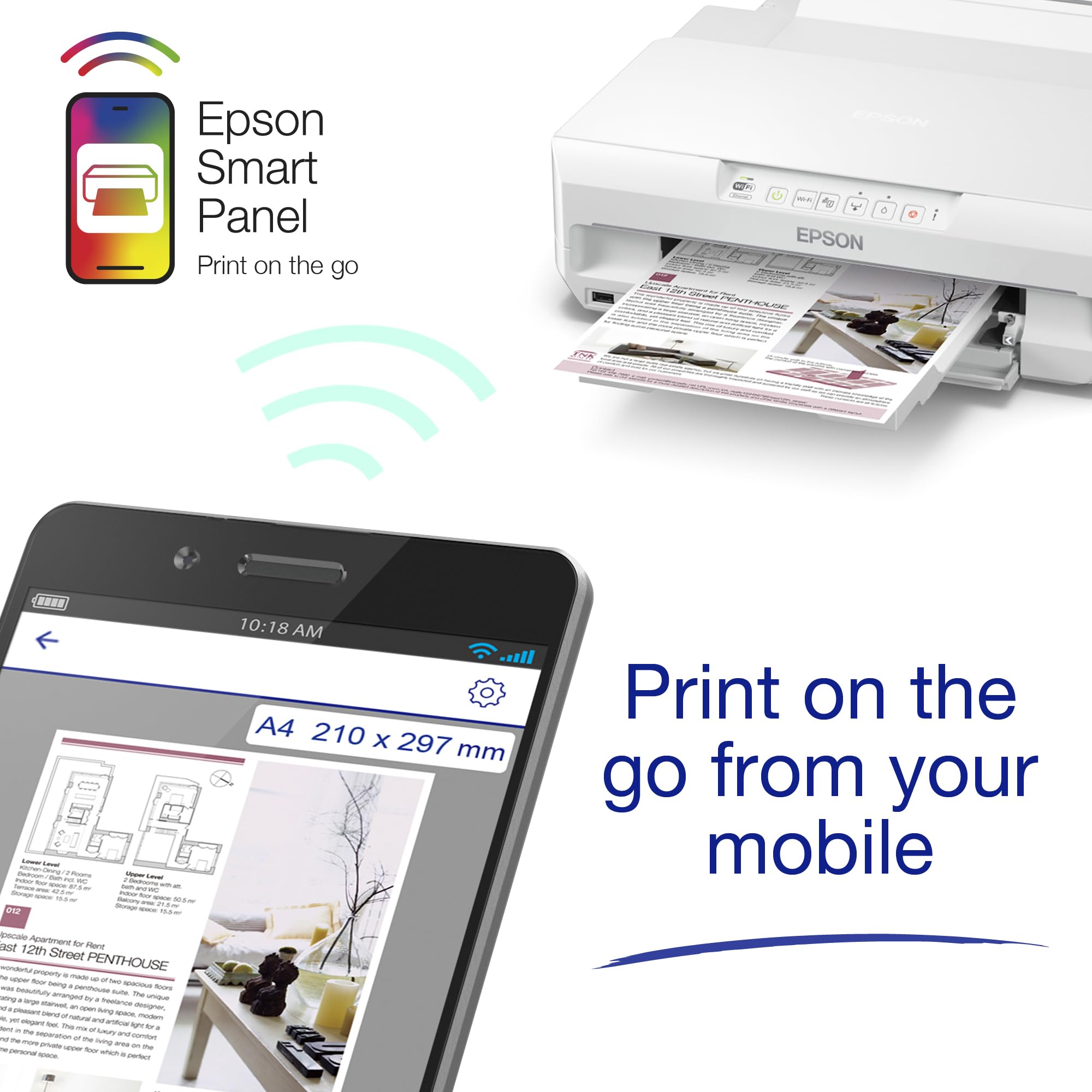 Epson Expression Photo XP-65 Wireless Color Photo Printer with High-Quality Prints for Home & Office Use | Perfect for Photo Albums, Scrapbooking & Professional Printing
