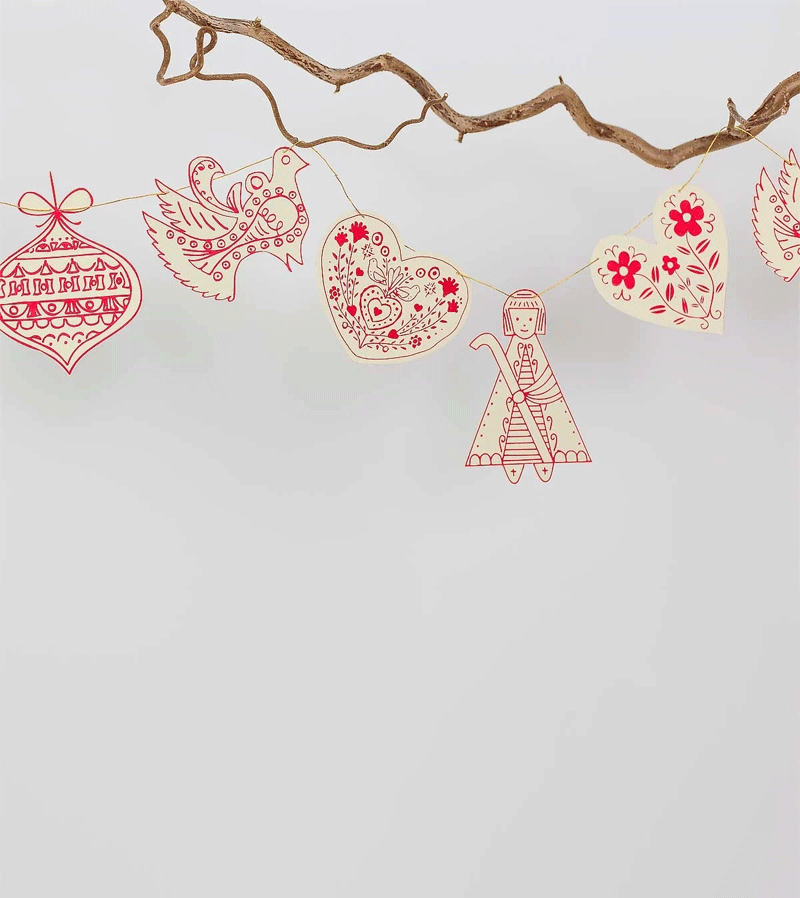 AfroArt Folklore Paper Garland Decoration - Handmade Cultural Party Decor for Home, Wedding & Festival Celebrations