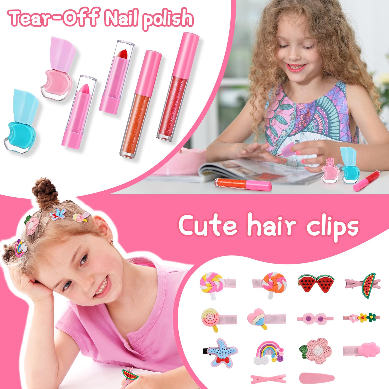 TOGOU2S Unicorn Makeup Set for Girls - Washable & Non-Toxic Kids Cosmetics Kit with Bag - Perfect Princess Gift for Ages 3-12 Birthday Party