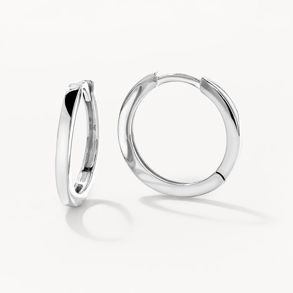 Silver Midi Charm Huggie Earrings for Women - Trendy & Hypoallergenic Hoop Earrings for Everyday Wear, Date Night & Gifts