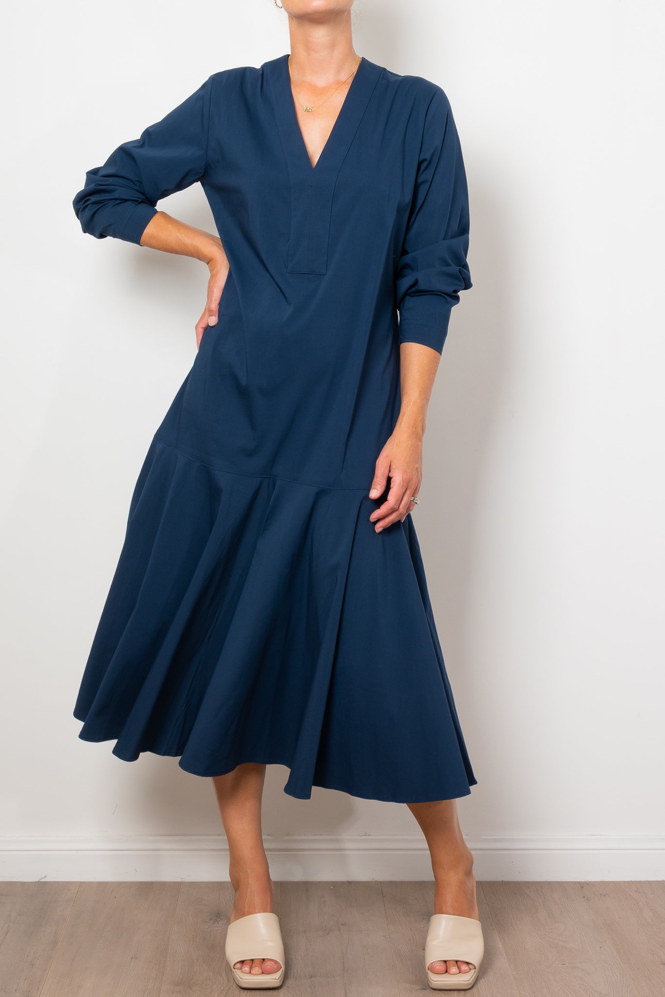 Mela Purdie Bell Sleeve Dress - Elegant Floral Print Microfiber Midi Dress for Women | Perfect for Parties, Weddings & Date Nights