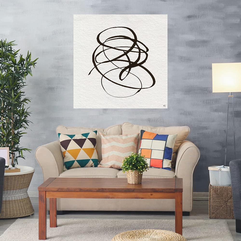 Susan Jill Winding Road II Fine Art Canvas Wall Decor - 37x37 Inch Ready to Hang Painting for Living Room, Bedroom, Office & More - Perfect for Home, Office & Commercial Spaces