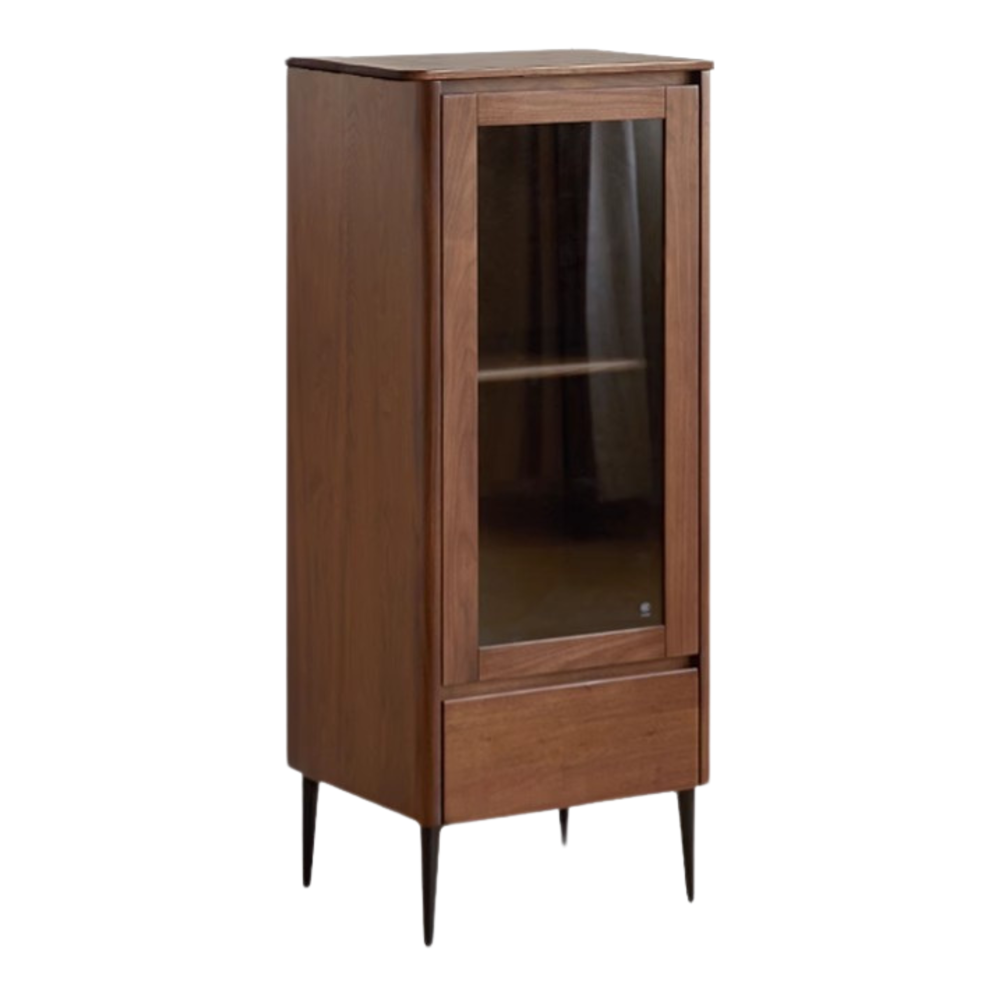 Solid Black Walnut Wood Rocking Side Cabinet - Handcrafted Rustic Nightstand for Bedroom, Living Room & Office Furniture