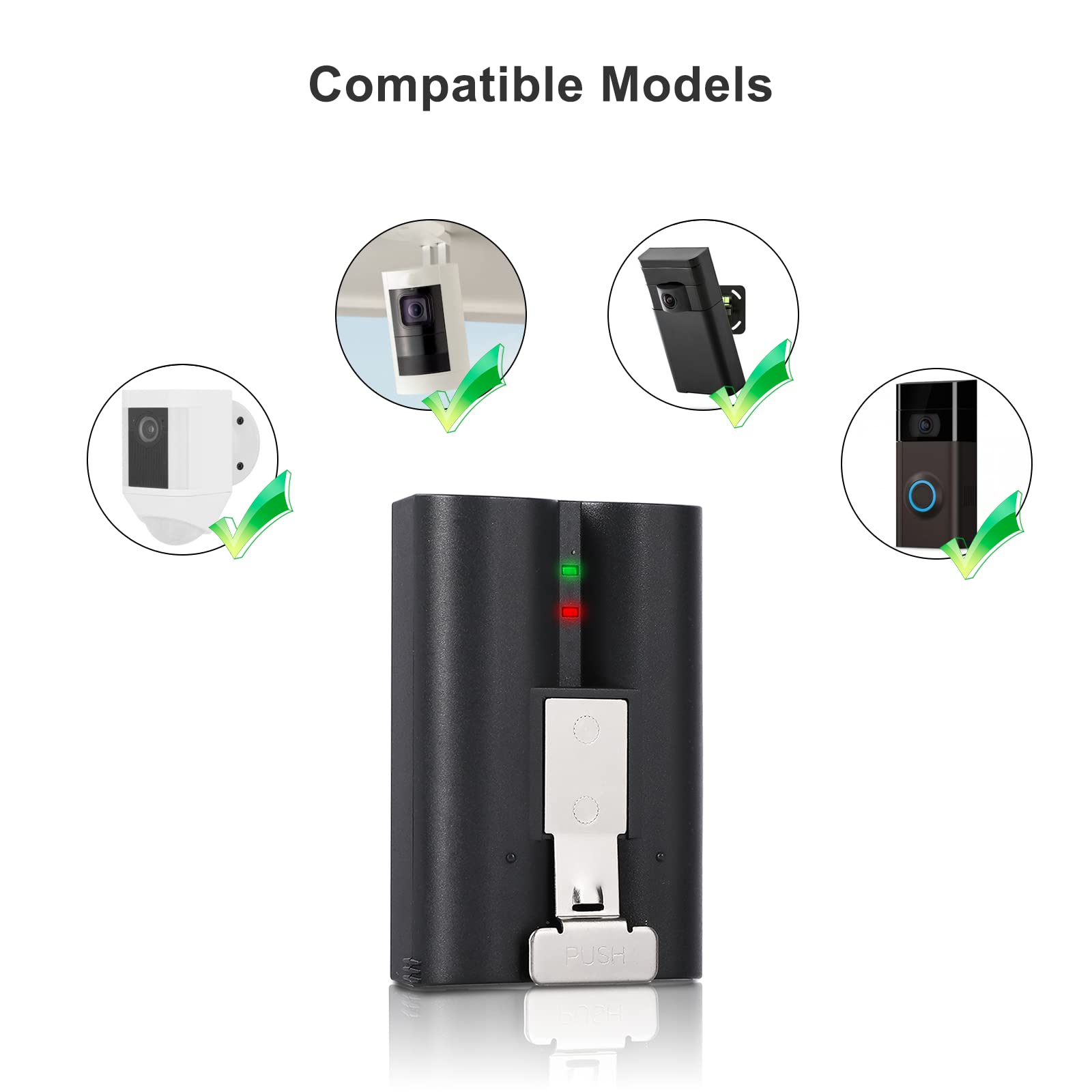 2 Pack Replacement Battery for Ring Video Doorbell 2/3/4, Spotlight Camera & Indoor/Outdoor Cameras - 6040mAh Rechargeable 3.65V Li-Ion Battery - Perfect for Home Security & Continuous Surveillance