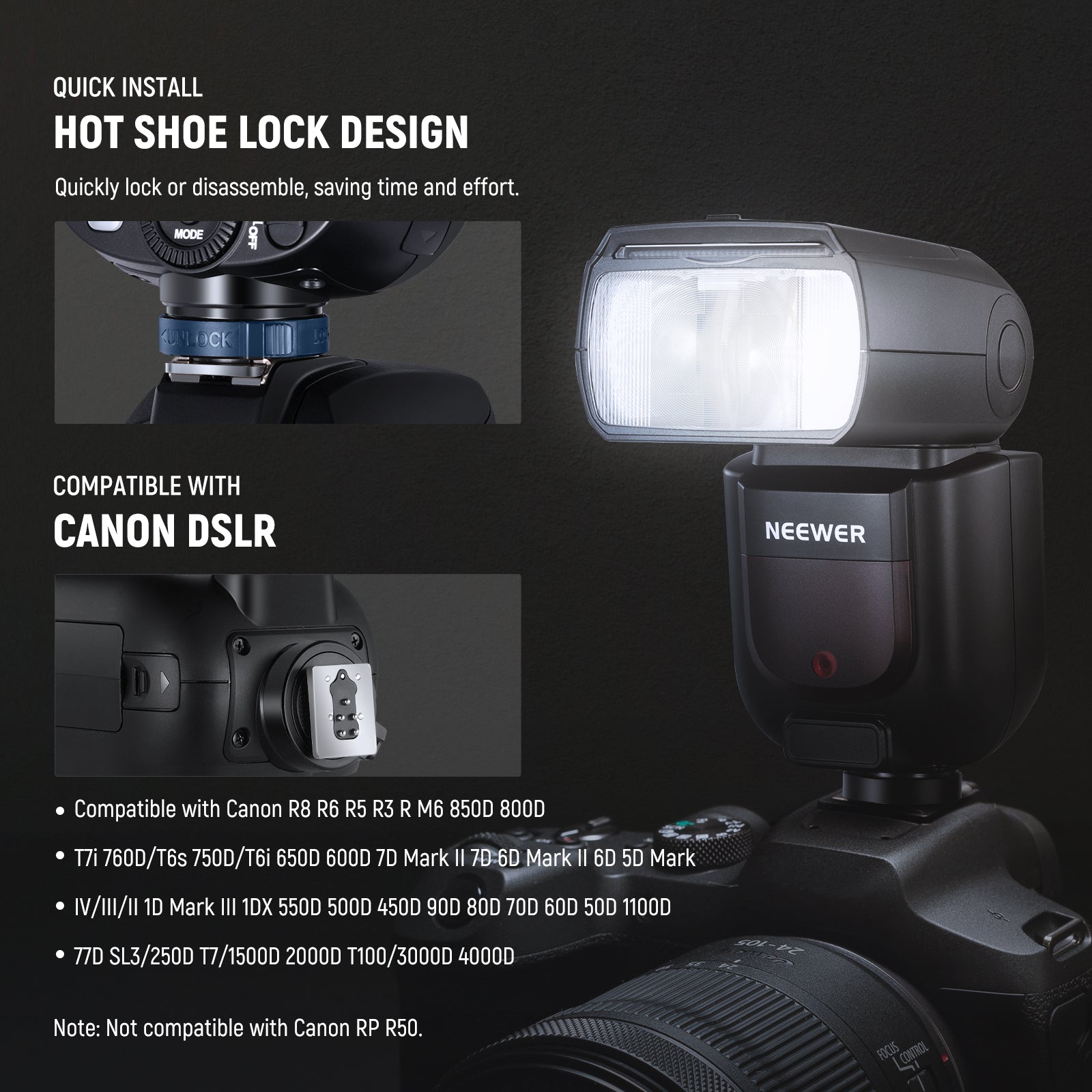 NEEWER Z760 TTL Flash Speedlite Diffuser Kit for Canon Nikon Sony DSLR Cameras - Professional Photography Lighting Accessories for Studio, Portrait, and Event Photography