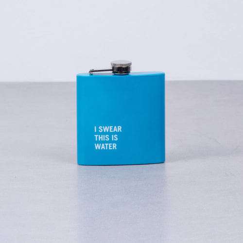 175ml Stainless Steel Hip Flask with Funny Quotes - Blue Engraved Whiskey Flask for Men, Perfect for Outdoor Camping, Hiking, Travel & Gifts