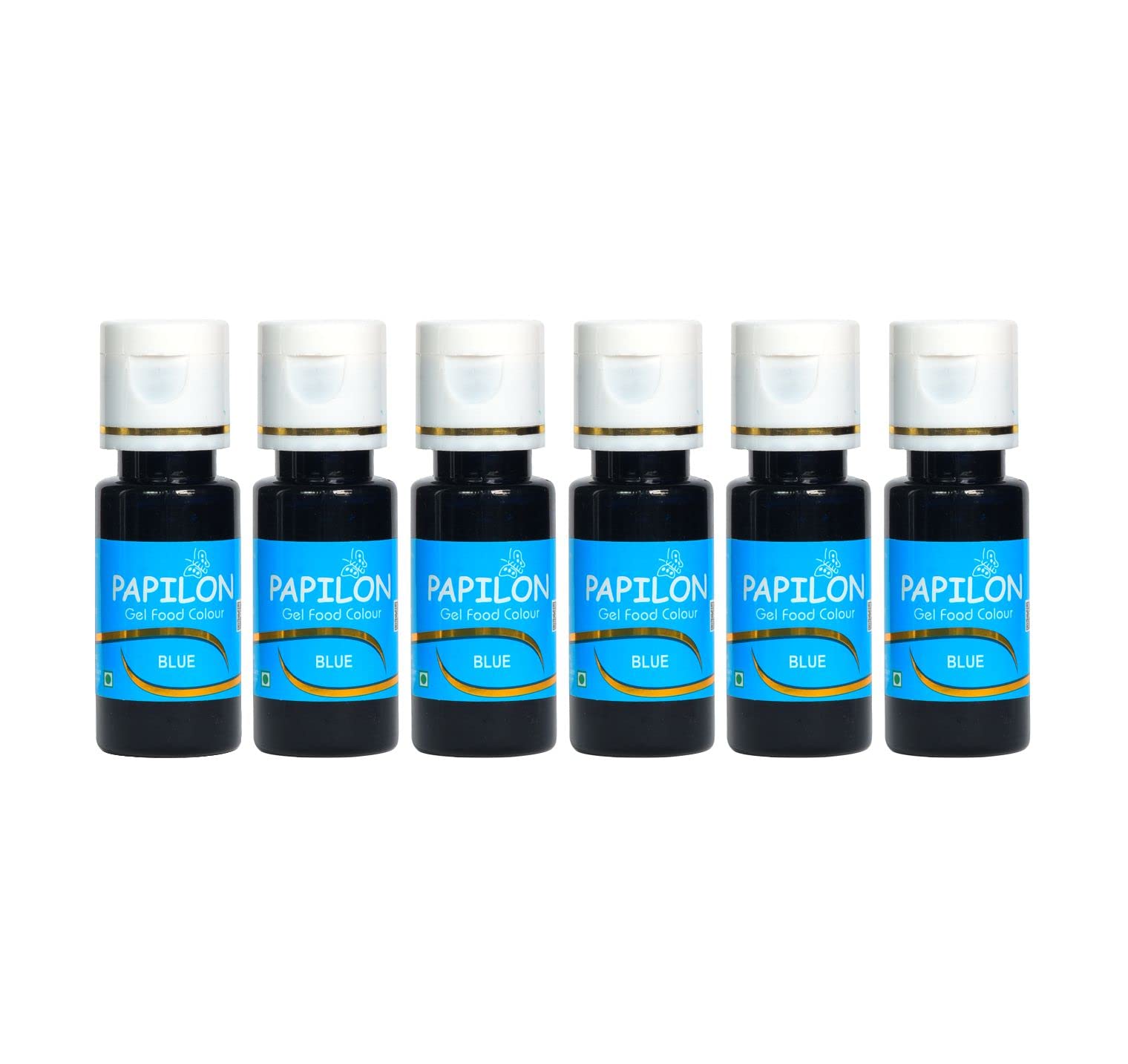 PAPILON Concentrated Gel Food Coloring - Blue (20g x 6 Bottles) | Vibrant Cake Decorating, Icing, Baking Supplies for Professional & Home Bakers | Perfect for Birthday Cakes, Cookies, Cupcakes & Desserts