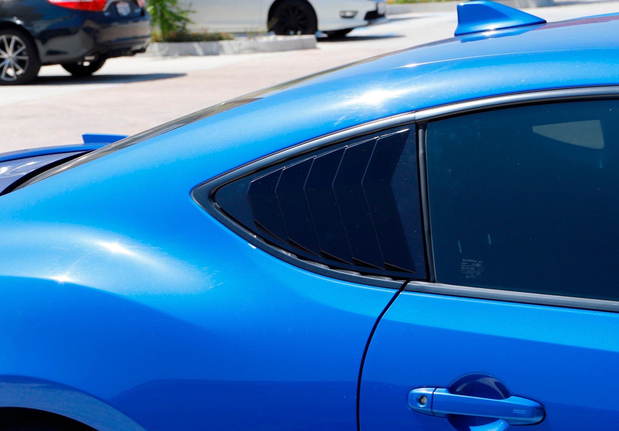 Gloss Black Rear Side Window Vent Louvers for 2013-2021 Scion FRS Toyota 86 Subaru BRZ - Sleek Car Accessory for Enhanced Style & Airflow