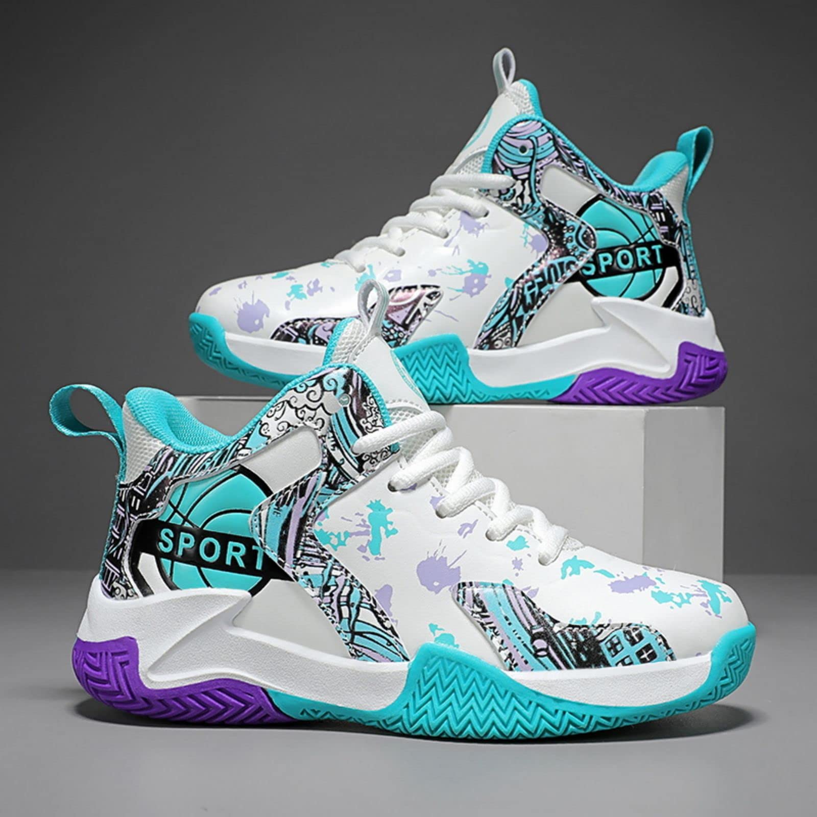 Non-Slip Kids Basketball Shoes for Boys & Girls - Lightweight, Breathable & Durable for Indoor/Outdoor Sports & Play