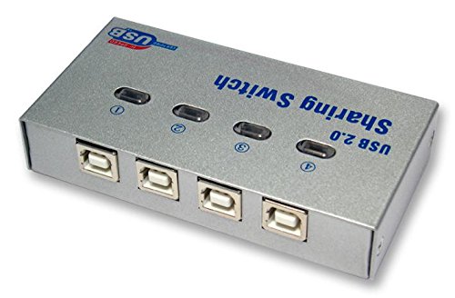 Auto USB Switch 4 Port 1 Computer KVM Switcher for PC Laptop Keyboard Mouse Sharing - Perfect for Home Office & Multi-Device Workspace