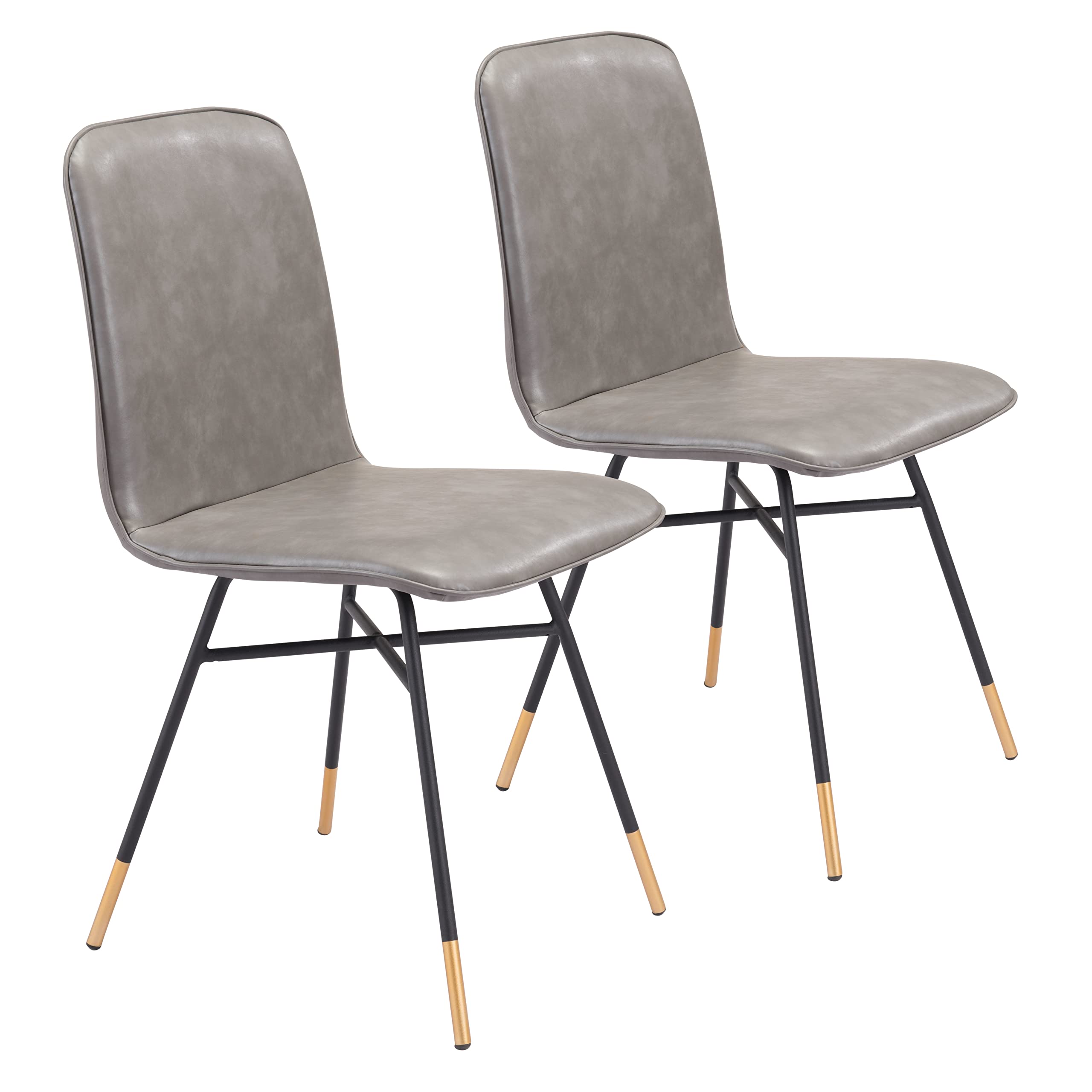 Modern Gray Var Dining Chairs (Set of 2) - Sturdy & Comfortable Kitchen Chairs for Dining Room, Breakfast Nook, or Small Space Decor