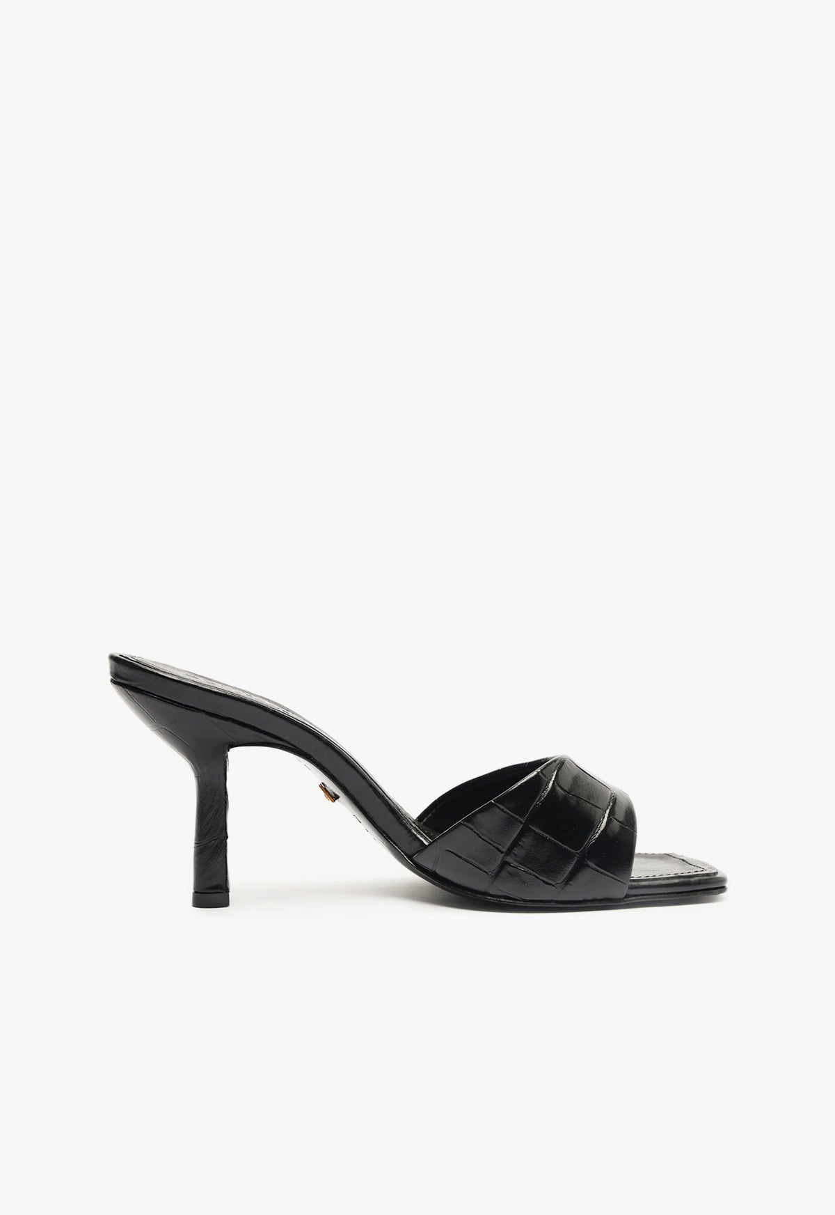Posseni Women's Crocodile Embossed Leather Sandals with 2.4 Inch Mid Heel - Stylish & Comfortable for Summer Outings, Parties, and Office Wear