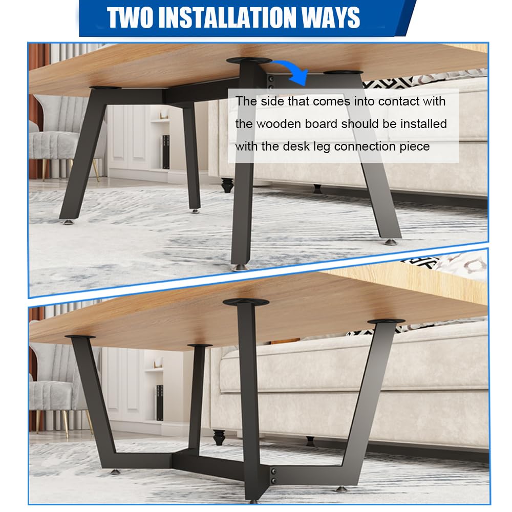 18 Inch Metal Coffee Table Legs - Dual Use Furniture Desk Legs for End Tables, TV Stands & DIY Projects - Sturdy Base for Marble, Glass or Wood Tops - Perfect for Living Room, Office & Home Decor