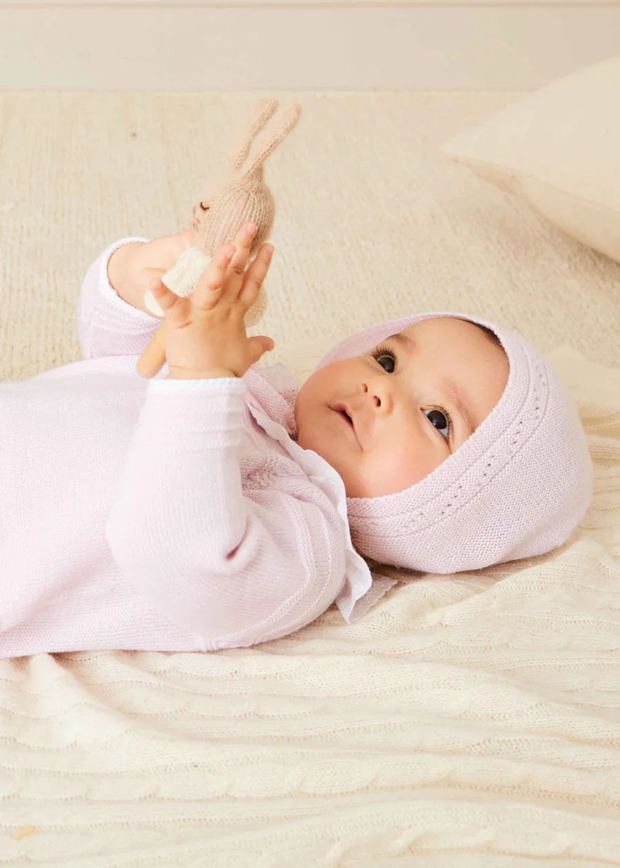 Adorable Pink Knitted Newborn Outfit - Soft & Cozy Baby Girl Clothes for Photo Shoots, Christening & Special Occasions